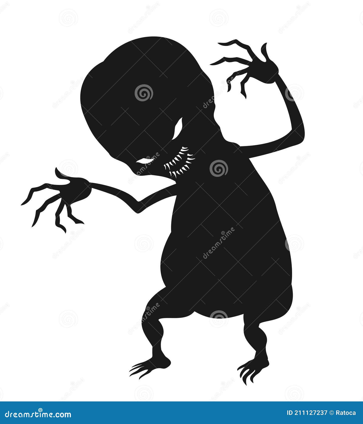 Dark monster draw stock vector. Illustration of darkness 211127237