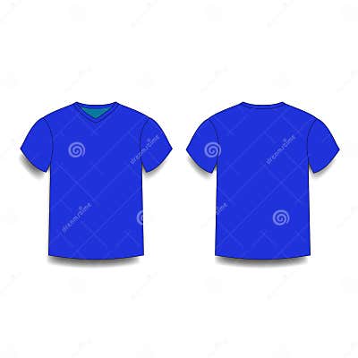 Dark Navy Blue, Male T-shirt Template V-neck Front and Back Side Views ...