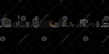 Dark Night City Street Panorama Hdri Stock Image - Image of buildings ...