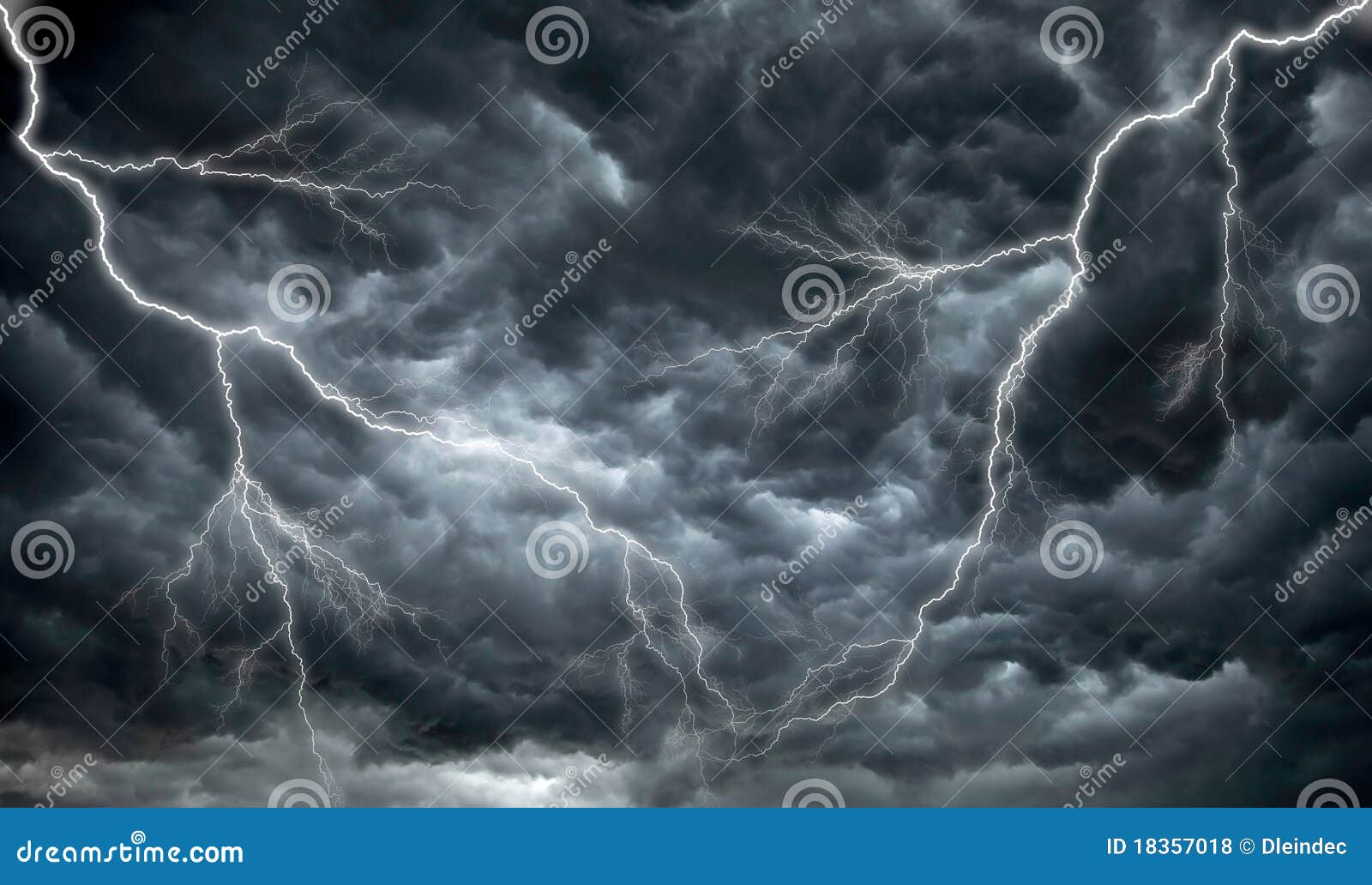 dark, ominous rain clouds and lightning