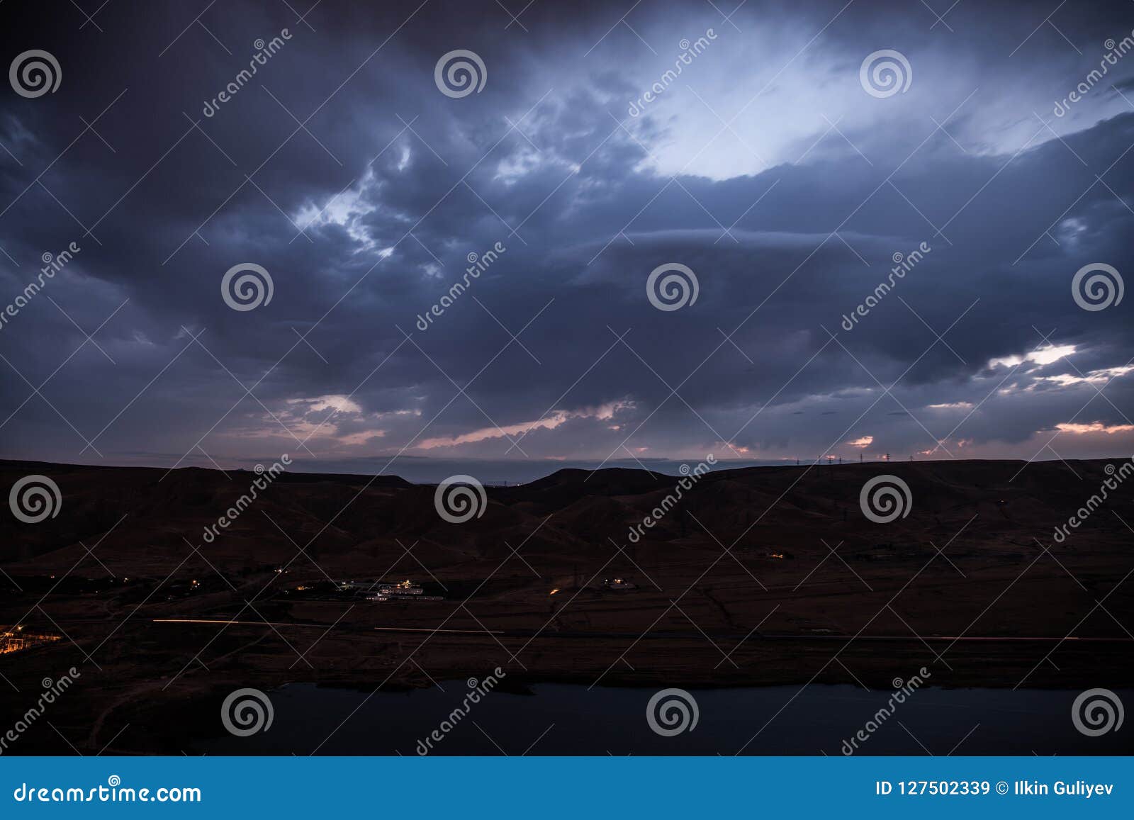 dark prestorm clouds in summer sky. baku