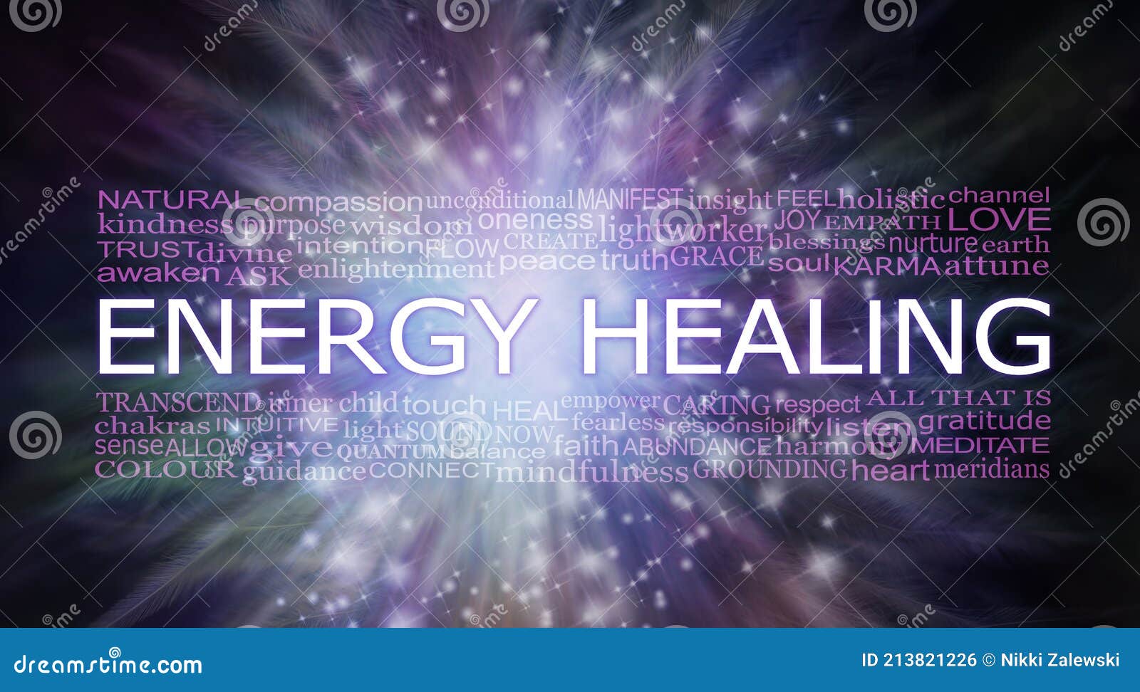 ethereal energy healing word cloud banner