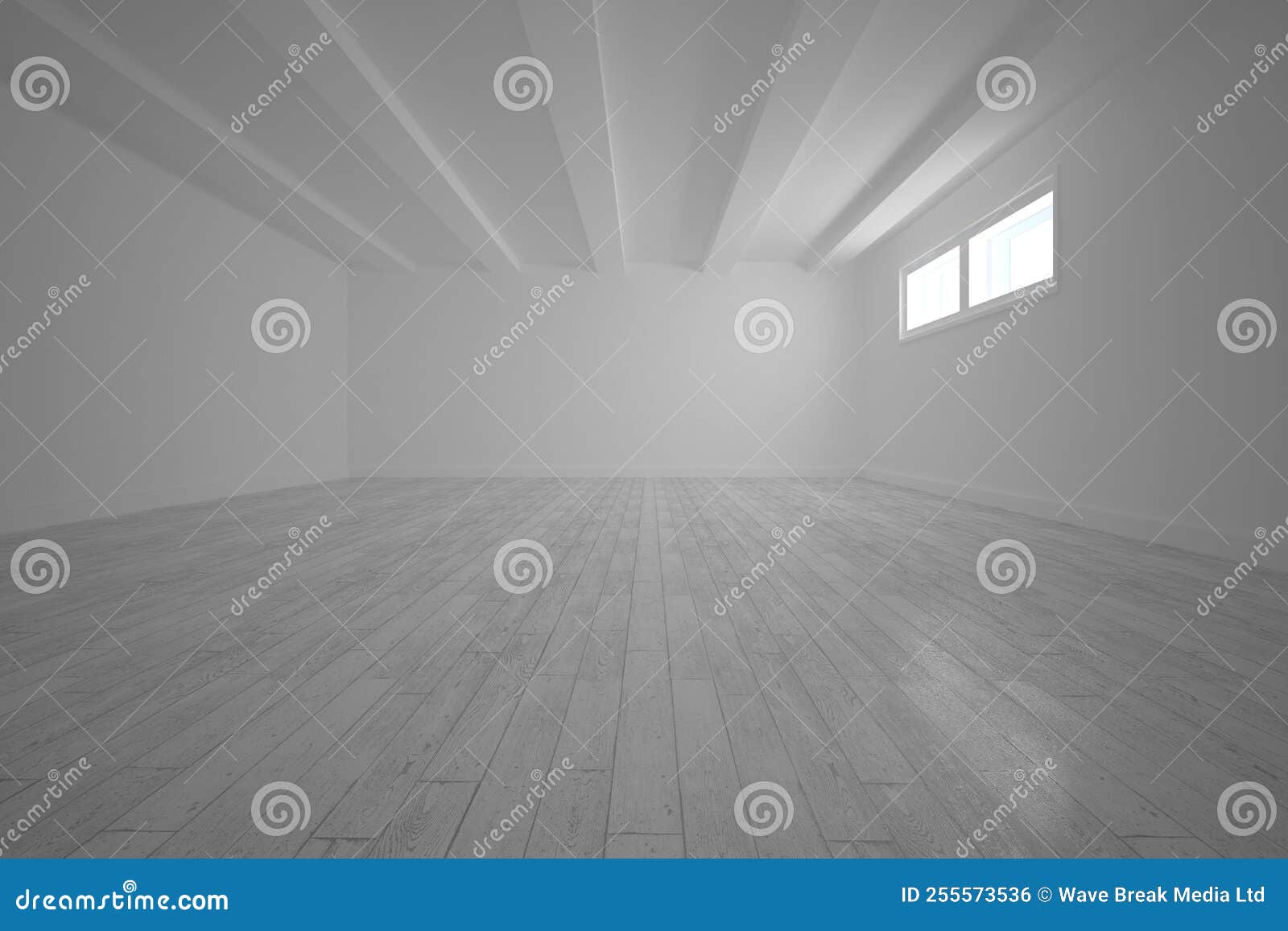 Dark room with windows stock photo. Image of wooden 255573536