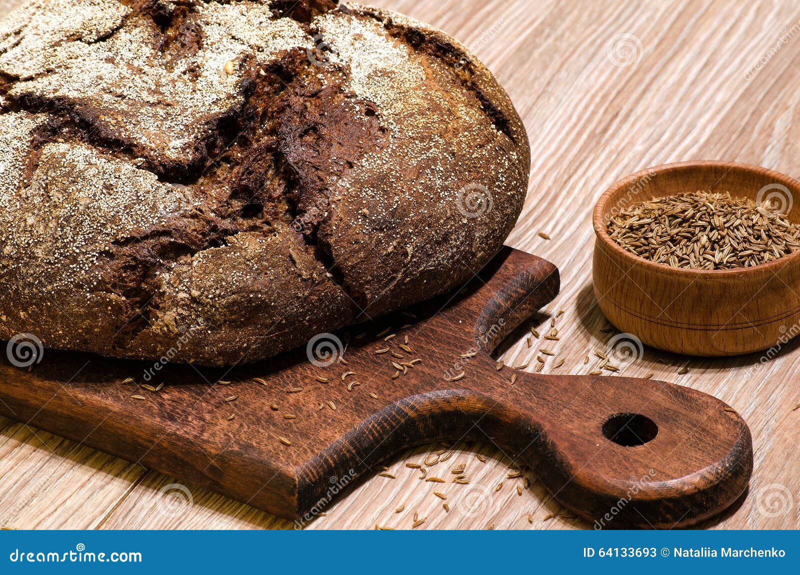 Dark Rye Bread with Caraway Seeds Stock Image Image of baking, cereal 64133693