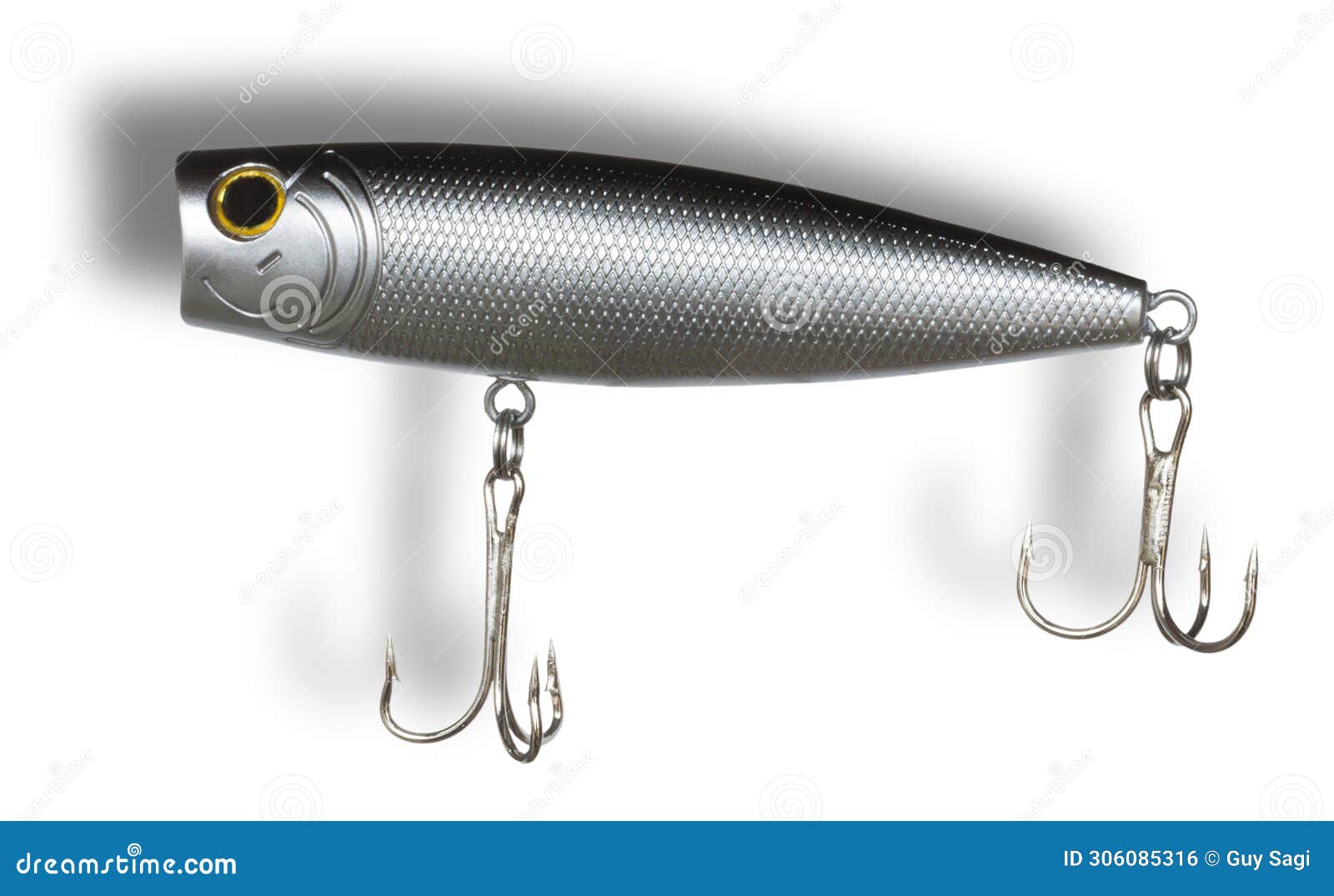 Dark Shadow Behind a Long Silver Lure for Freshwater Fishing Stock Photo -  Image of gray, bait: 306085316