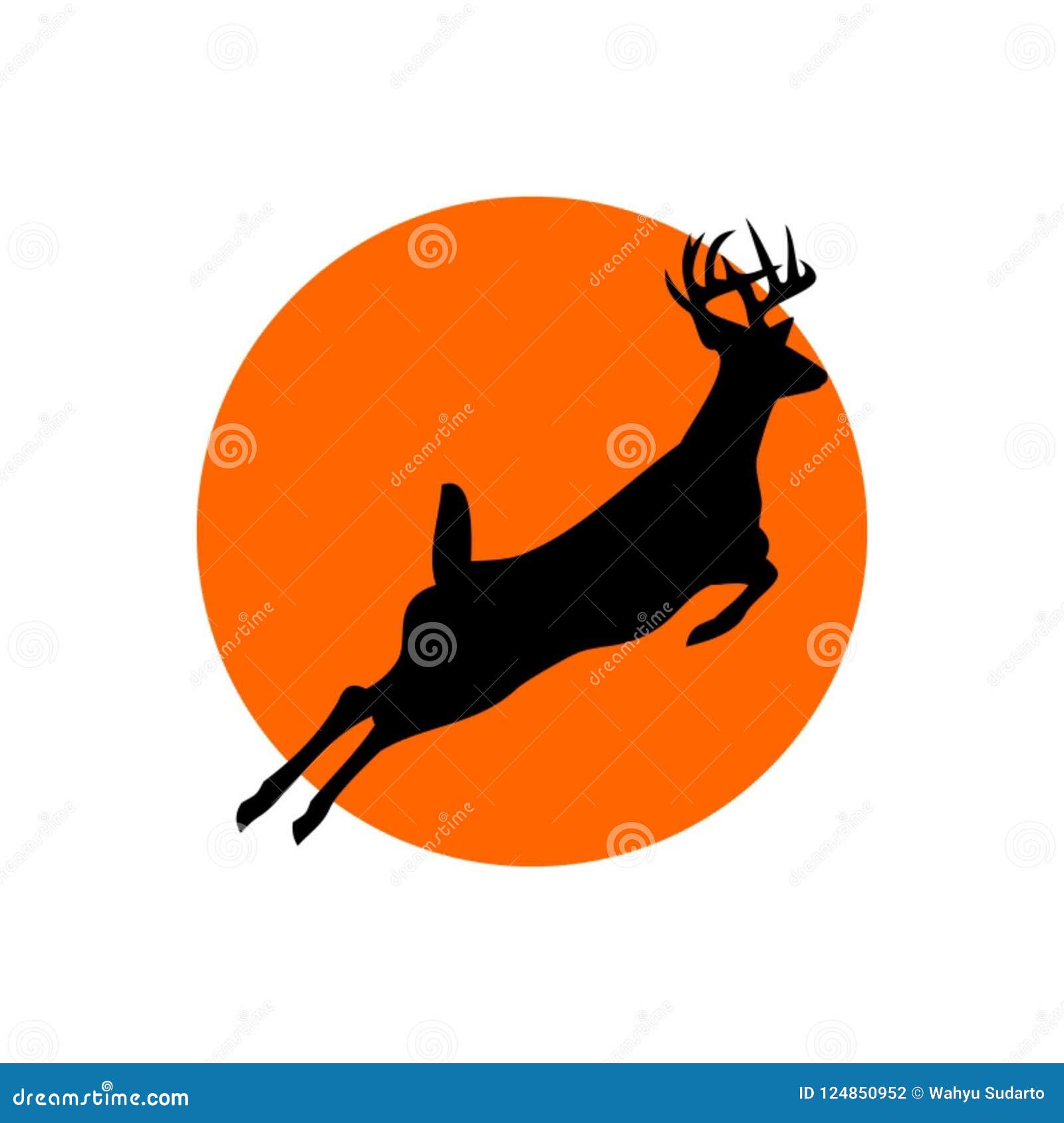 Jumping deer logo design stock illustration. Illustration of deer