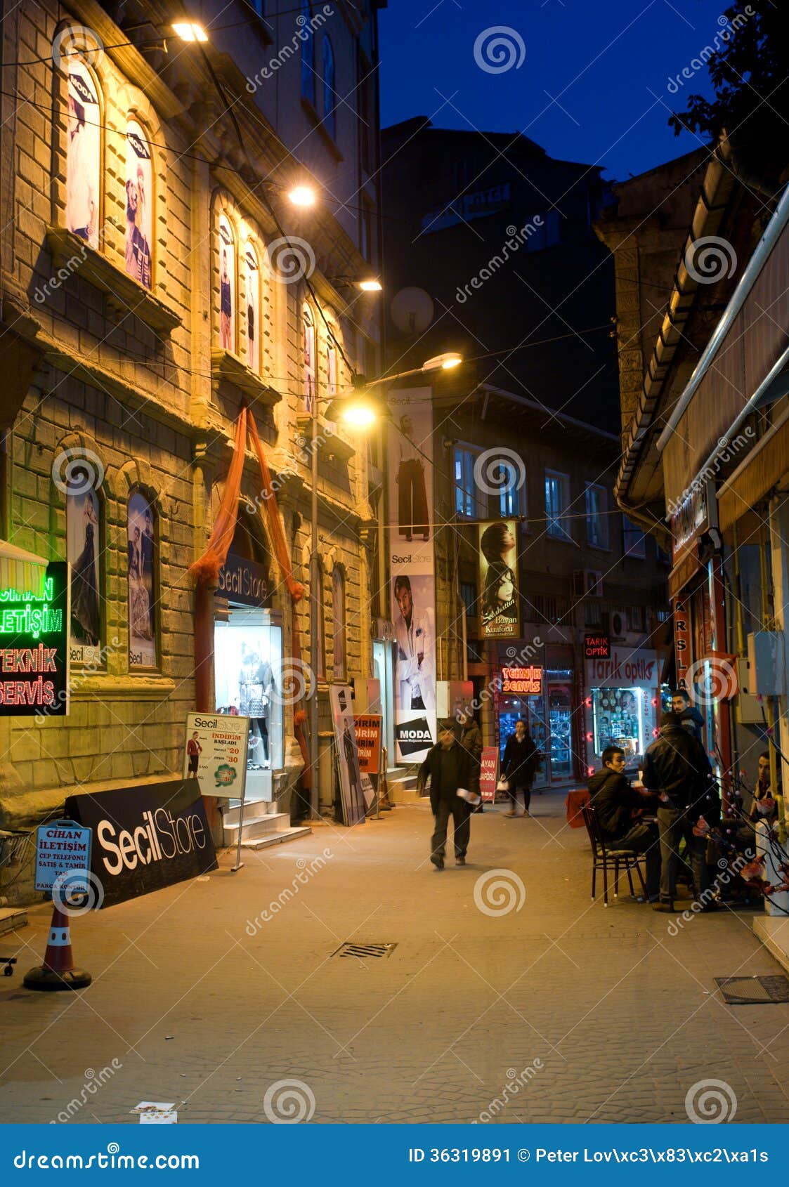 Dark street in night - Turkey. Dark street in night, Kastamonu , Turkey.