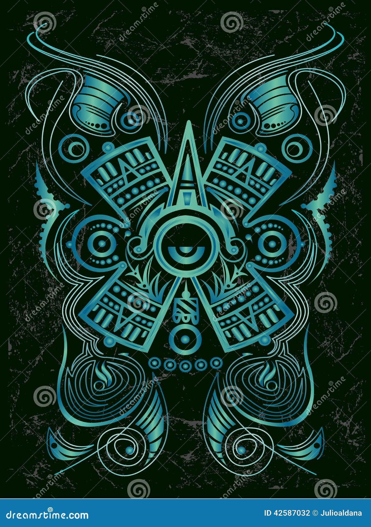 Dark Stylized Mayan Symbol - Tattoo Stock Vector - Illustration of magic, maya: 42587032