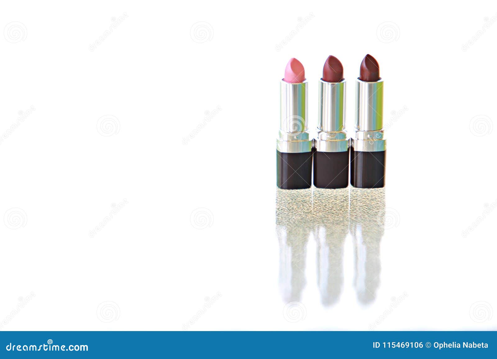 Dark Tones Of Lipstick With Pink Maroon And Brown Stock