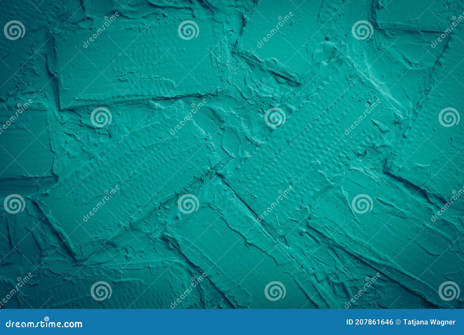 Dark Turquoise Wall with Irregular Brickwork Stock Photo Image of