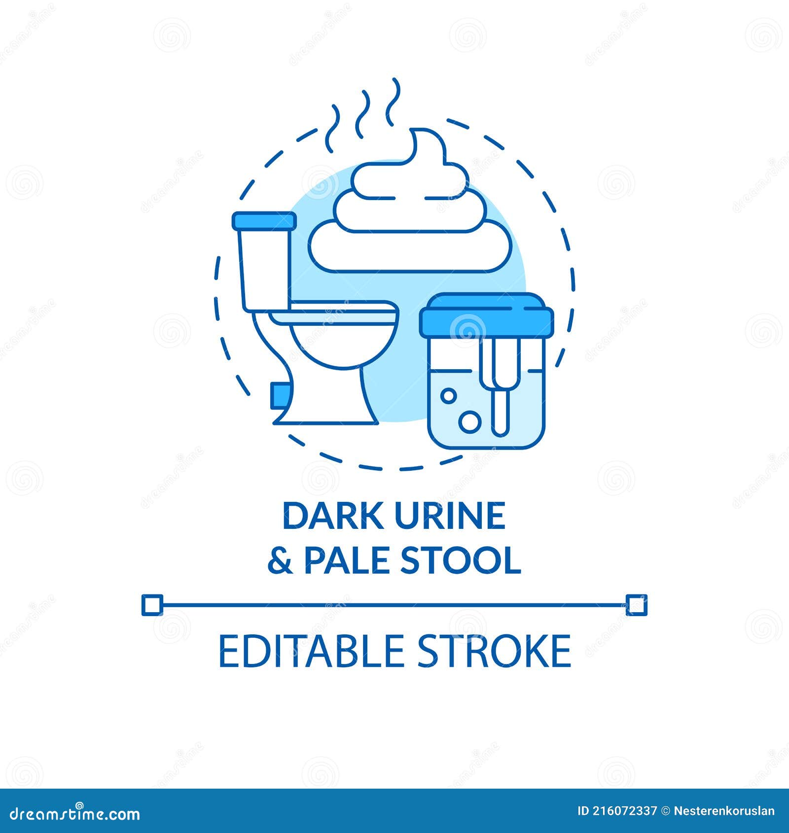 dark urine and pale stool concept icon