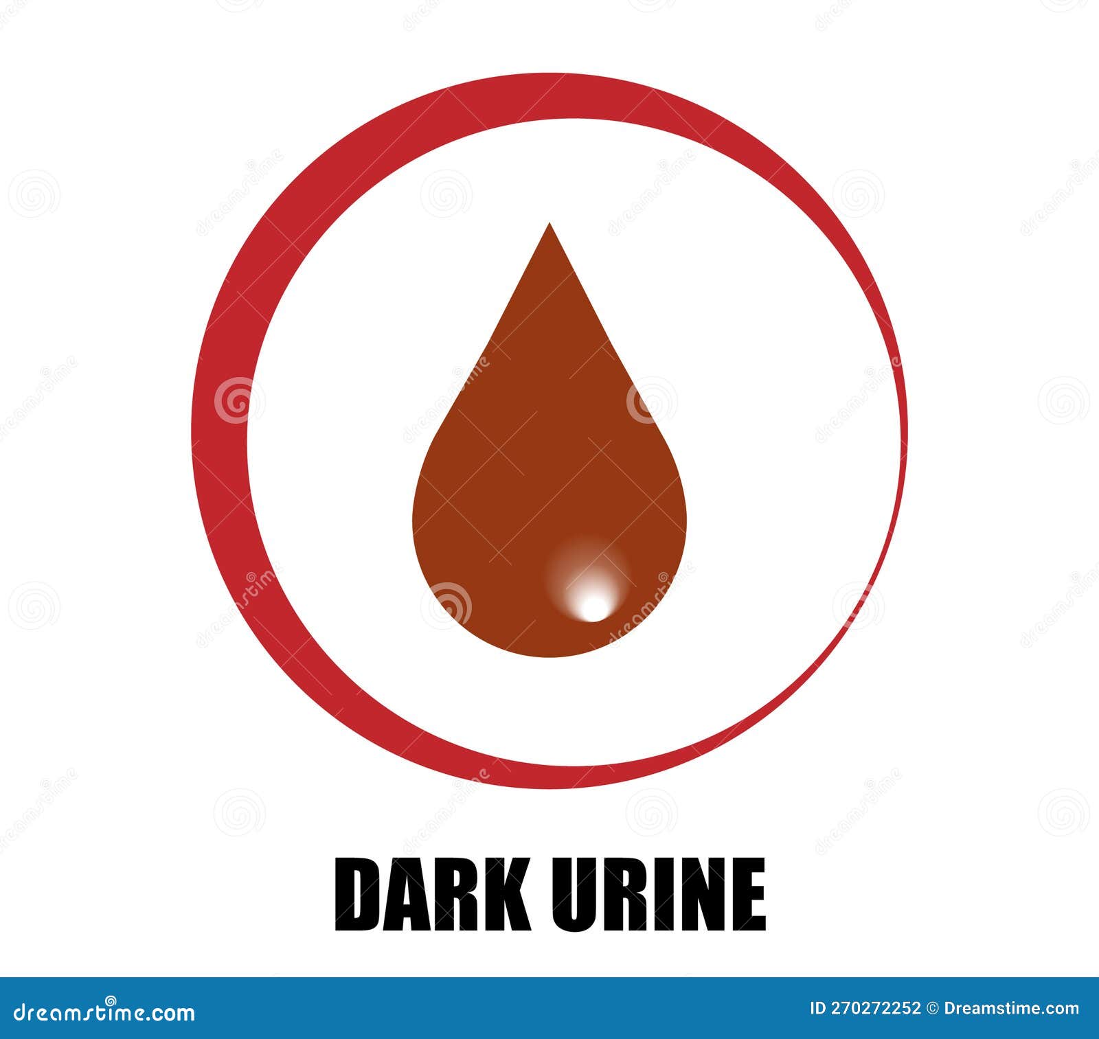 Dark Urine, Symptom Symbol in Red Circle Stock Illustration