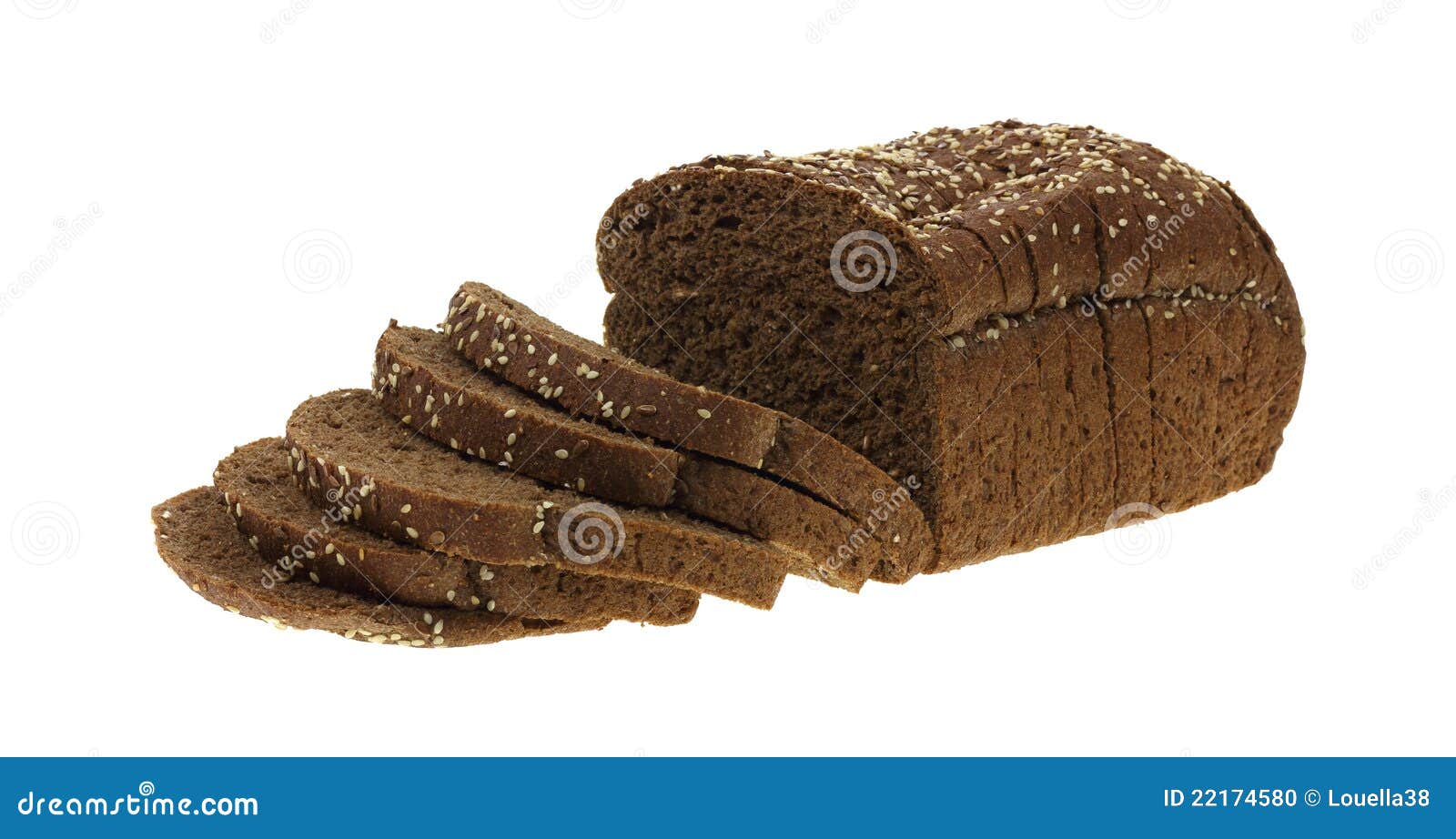 Dark Whole Grain Wheat Bread Loaf and Slices Stock Photo Image of