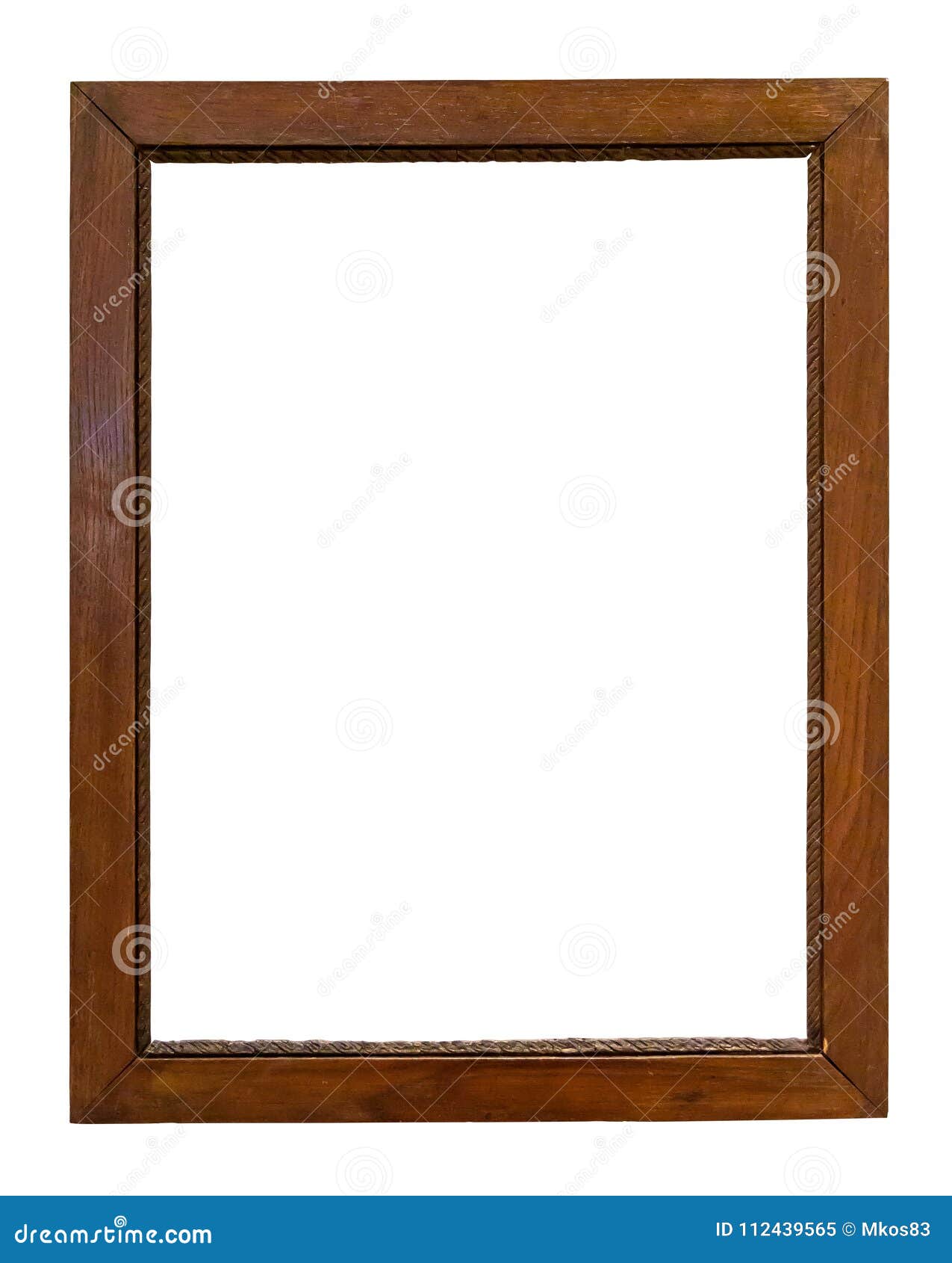 Dark Wooden Picture Frame on White Backround Stock Image Image of decorative, style 112439565