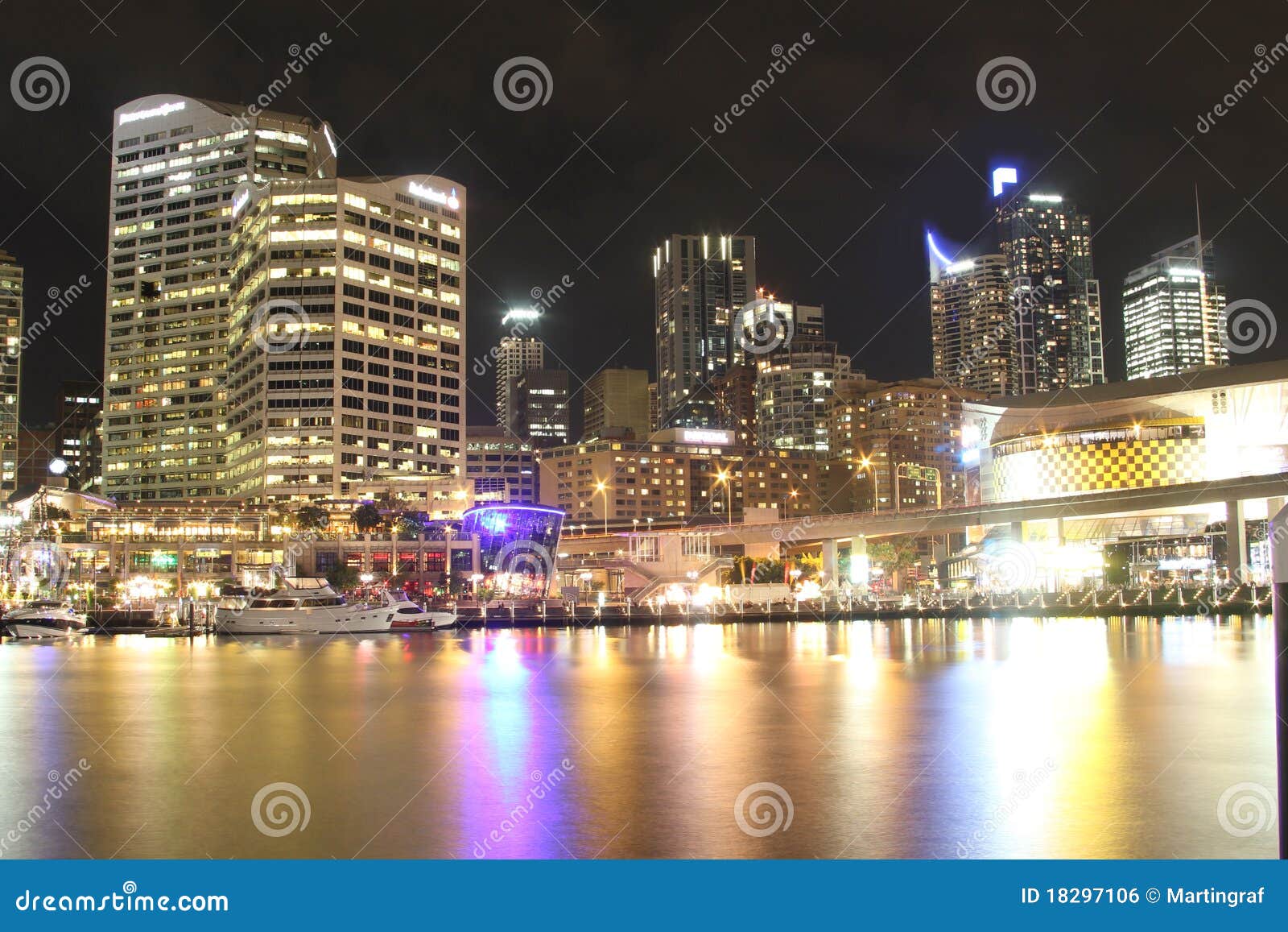 darling harbour cityscape at night