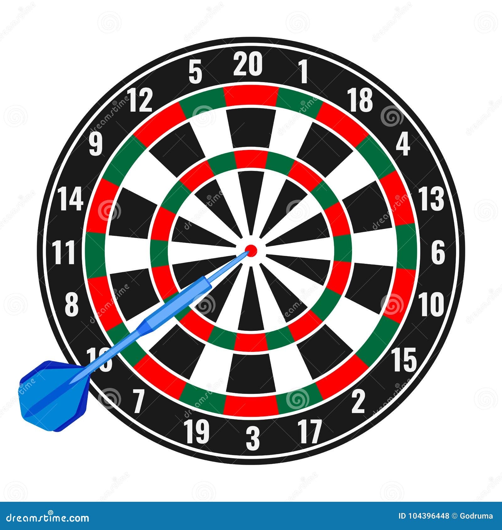 Dartboard with Small Missile Arrow in Goal Realistic Vector Stock ...