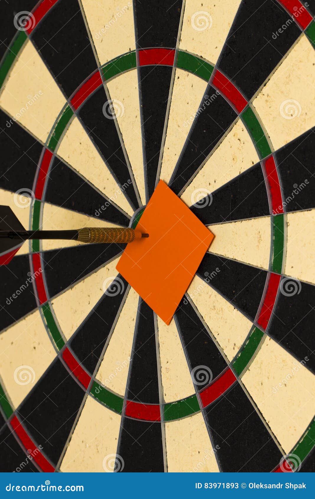darts with dart which was pinned a sheet of paper for labels