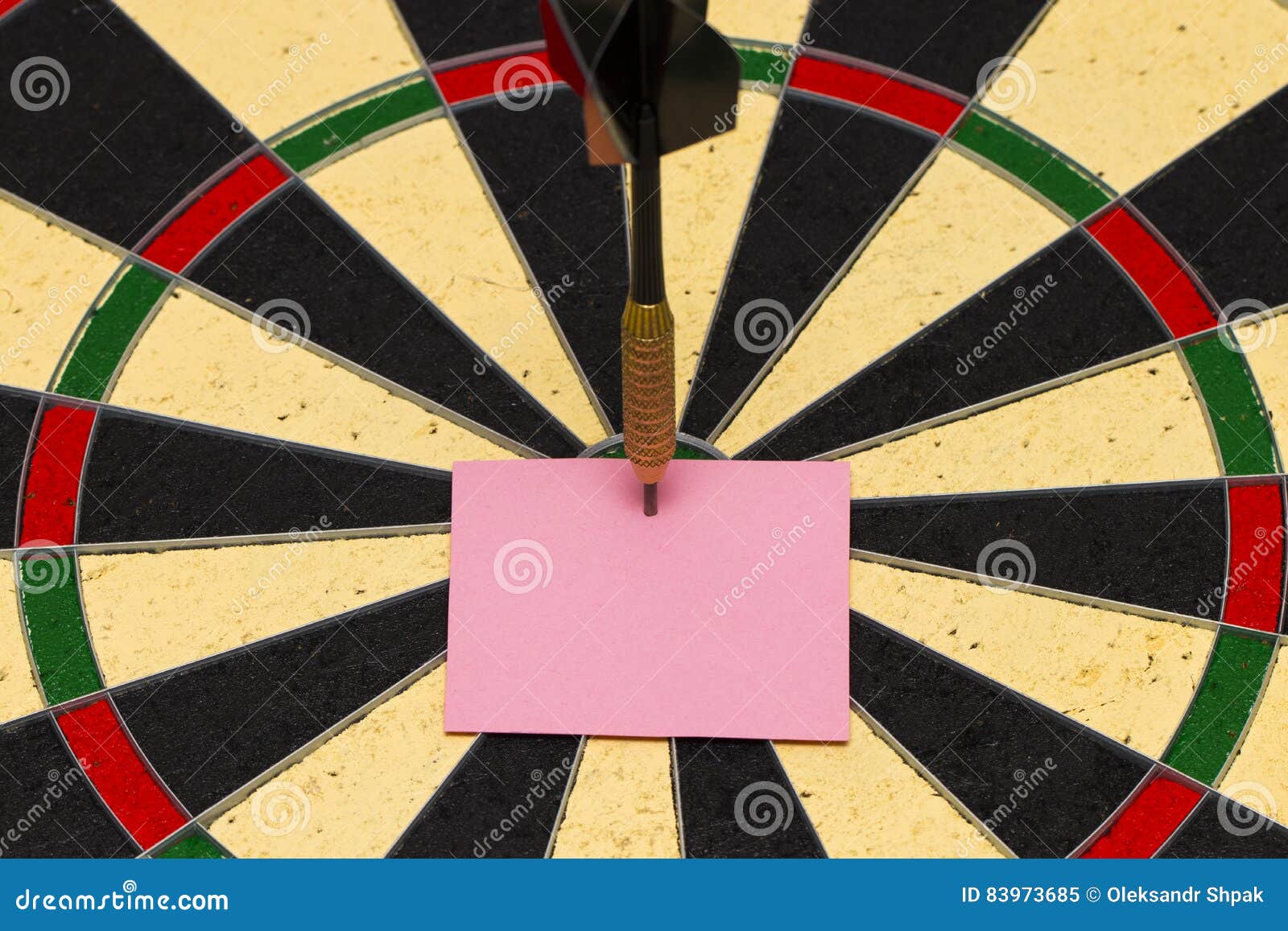 darts with dart which was pinned a sheet of paper for labels