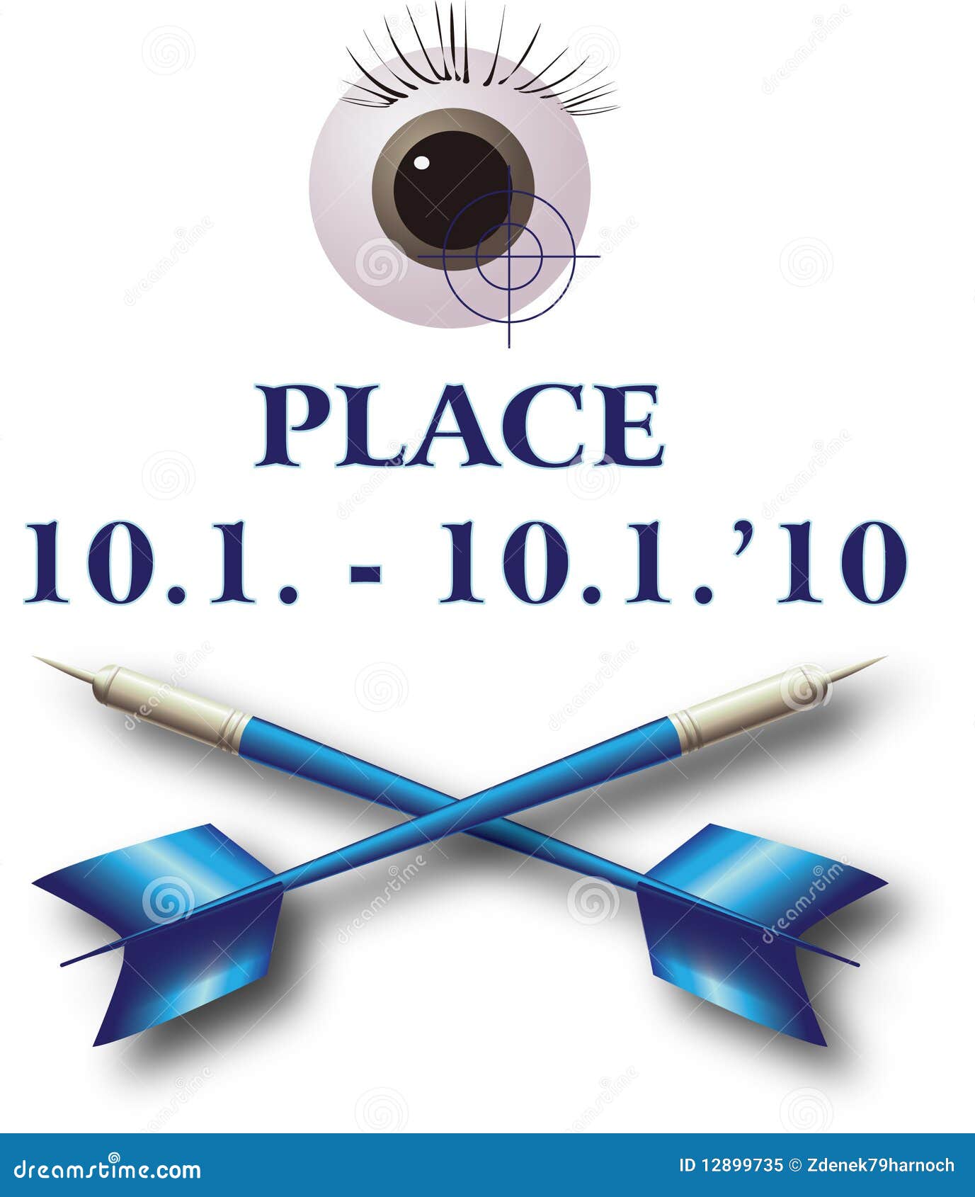 Darts and eye stock vector. Illustration of date, dart 12899735