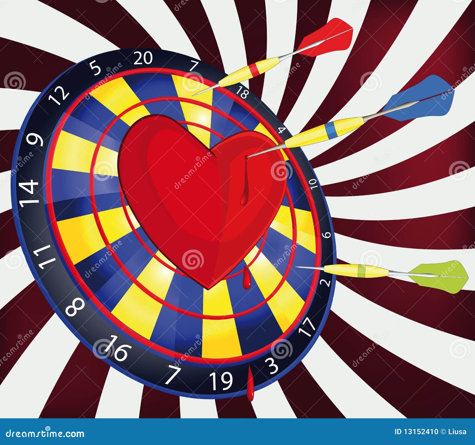 Darts and heart stock vector. Illustration of graphic 13152410