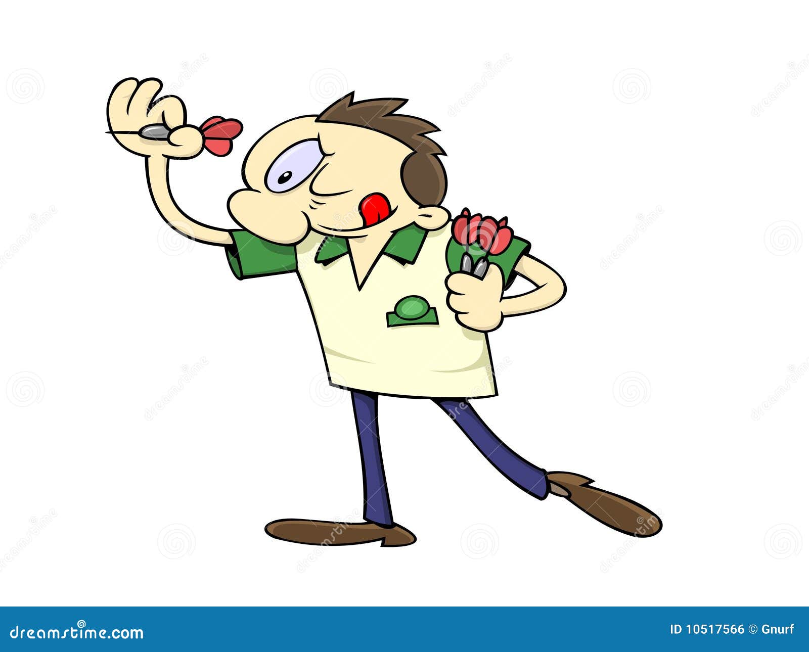 Darts player stock vector. Illustration of shirt, tongue 10517566