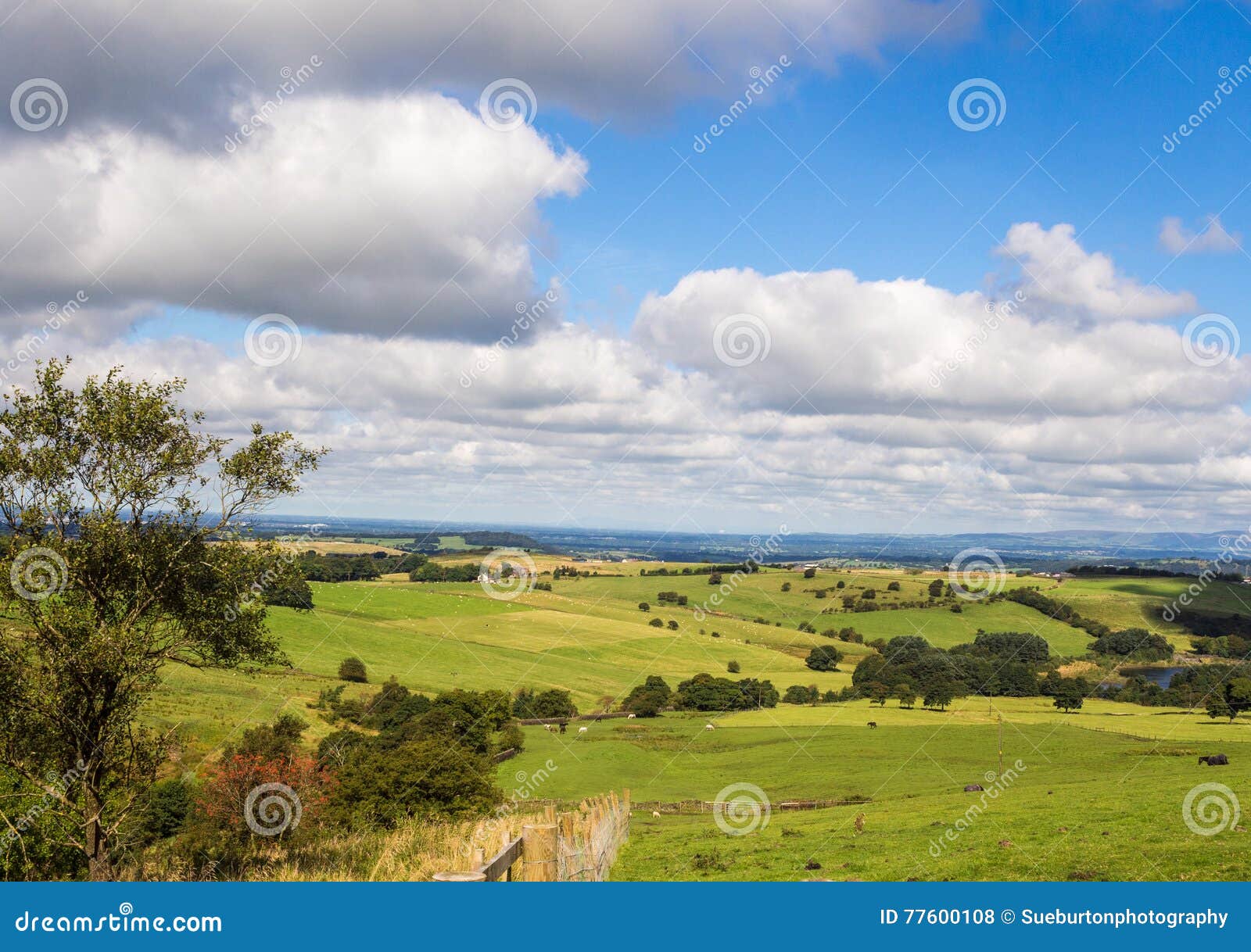 Sikt från den Darwen heden av det Lancashire landskapet och bygden, Darwen, Lancashire, UK