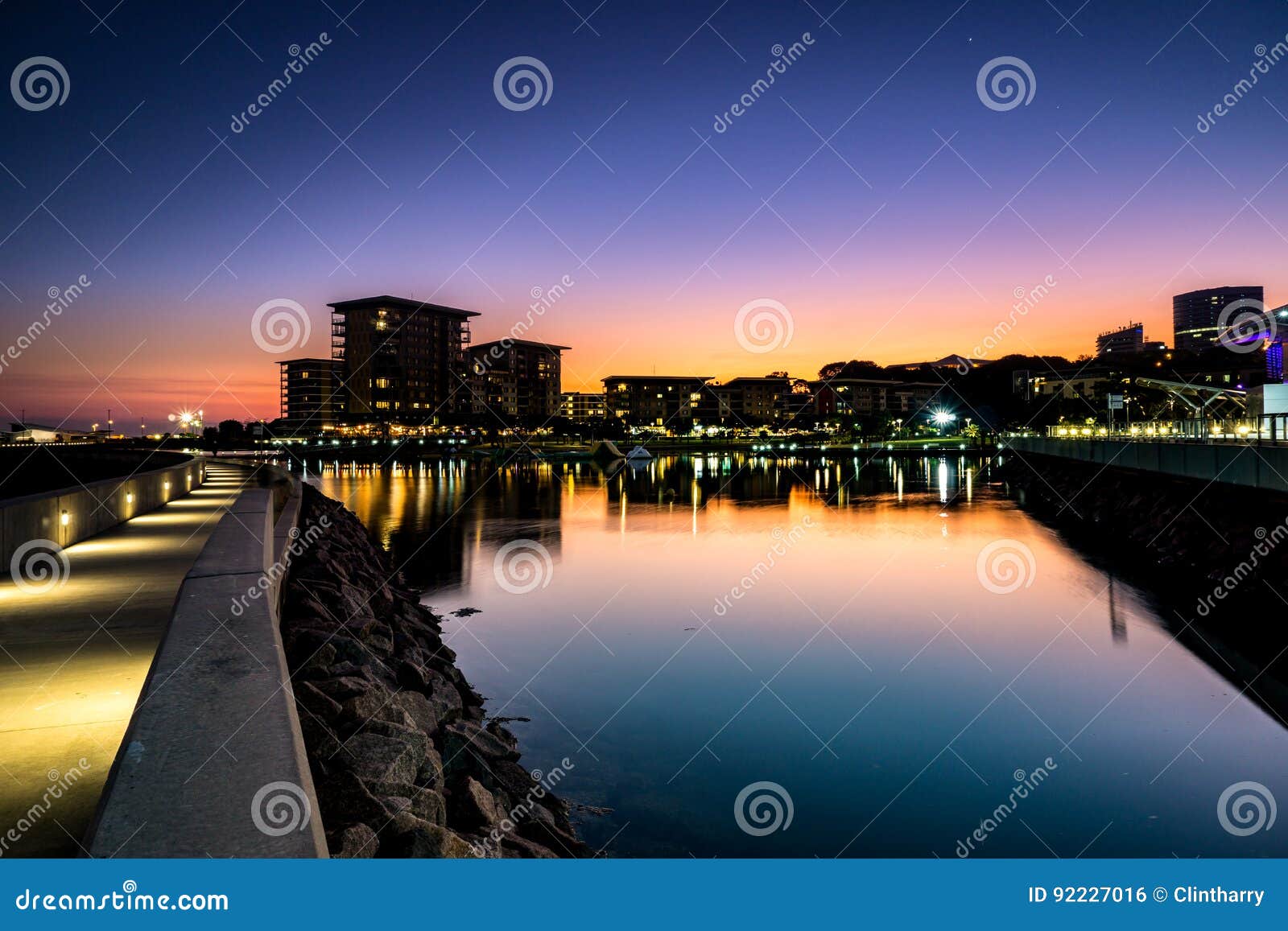 darwin city waterfront sunset