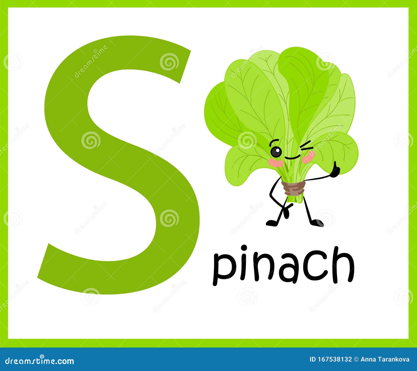 Das Alphabet Ist Englisch Buchstaben Spinatzeichen Vektor Abbildung