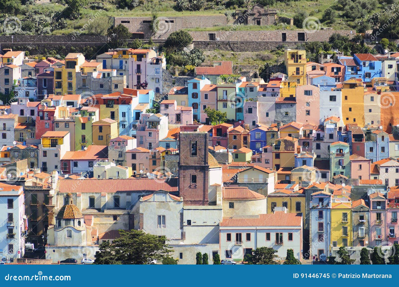 Das Dorf Von Bosa Sardinien Stockbild Bild Von Bosa Sardinien