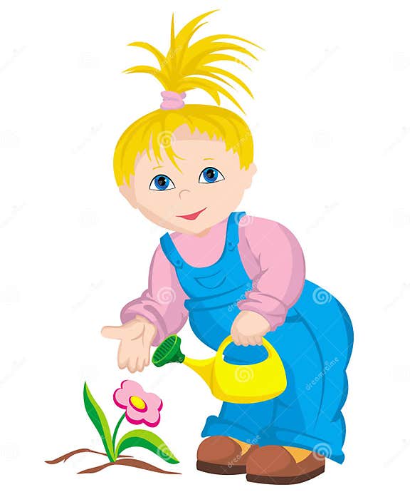 Das Kind Gärtner vektor abbildung. Illustration von begeisterung