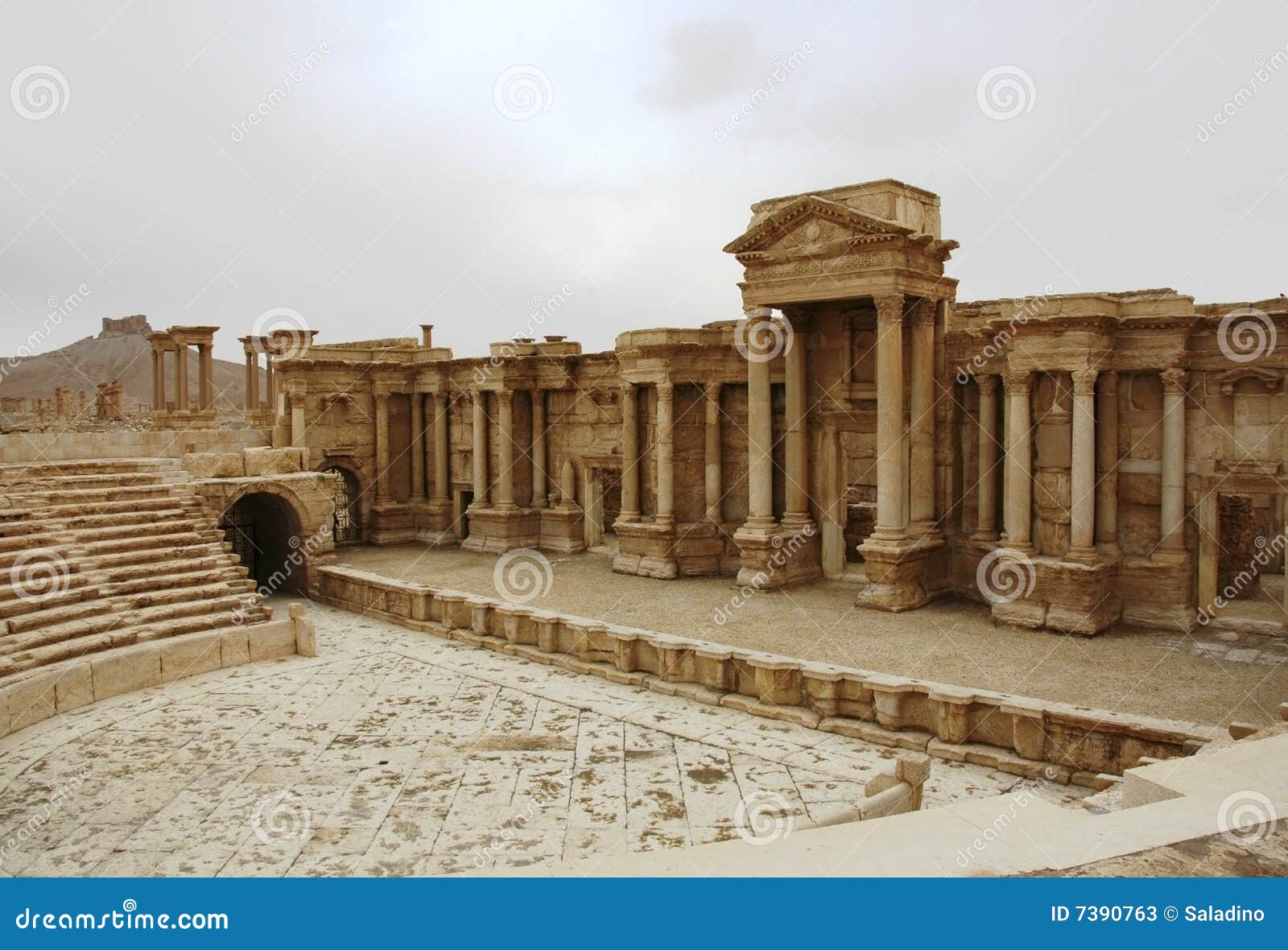 Das Theater von Palmyra. Eine Ansicht des alten Theaters von Palmyra