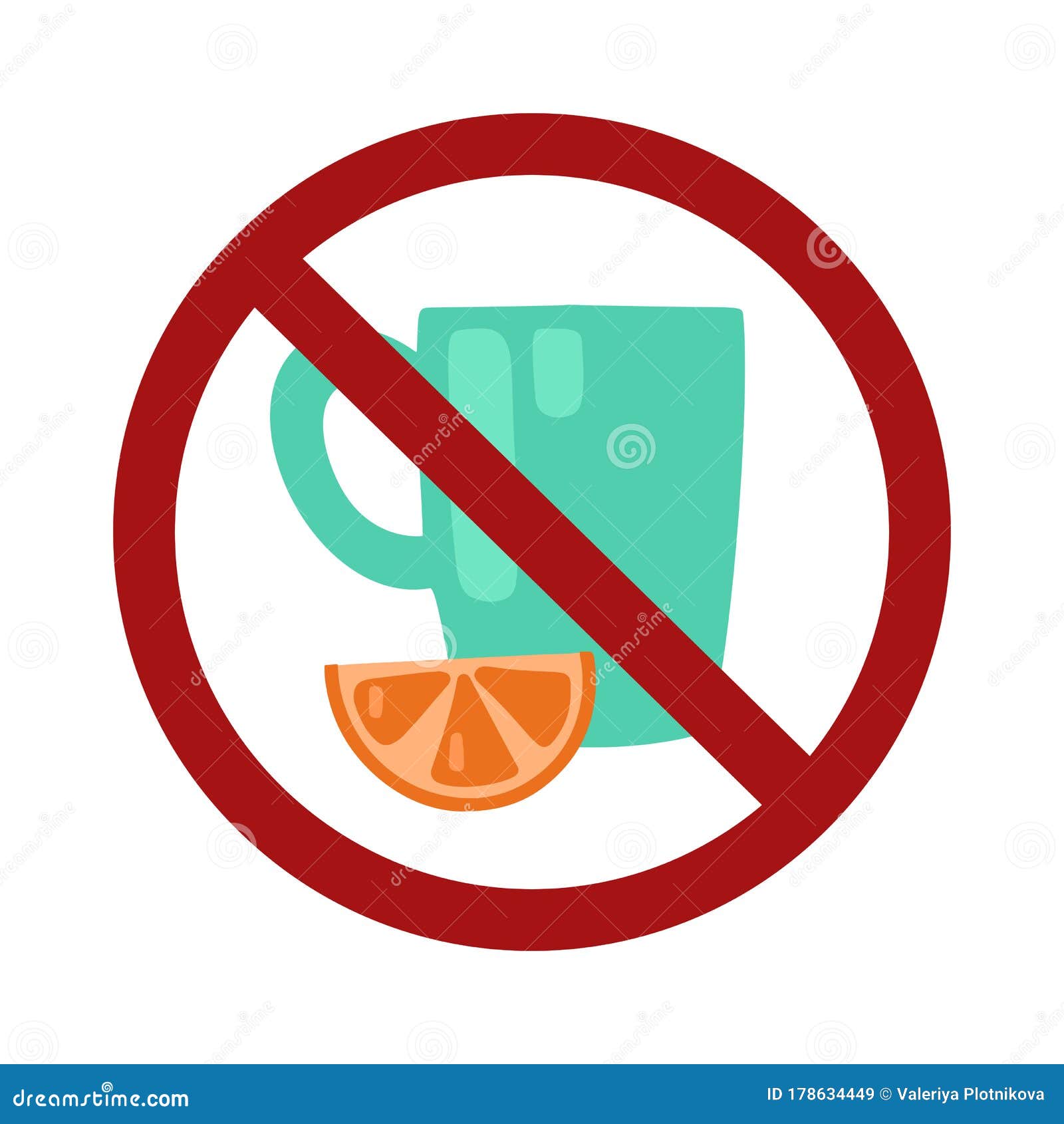 Das Verbot Selfmedication Tasse Tee Mit Einer Scheibe Zitrone In Einem Zeichen Des Verbots Die Gefahr Der Behandlung Zu Hause V Vektor Abbildung Illustration Von Verhinderung Haupt 178634449