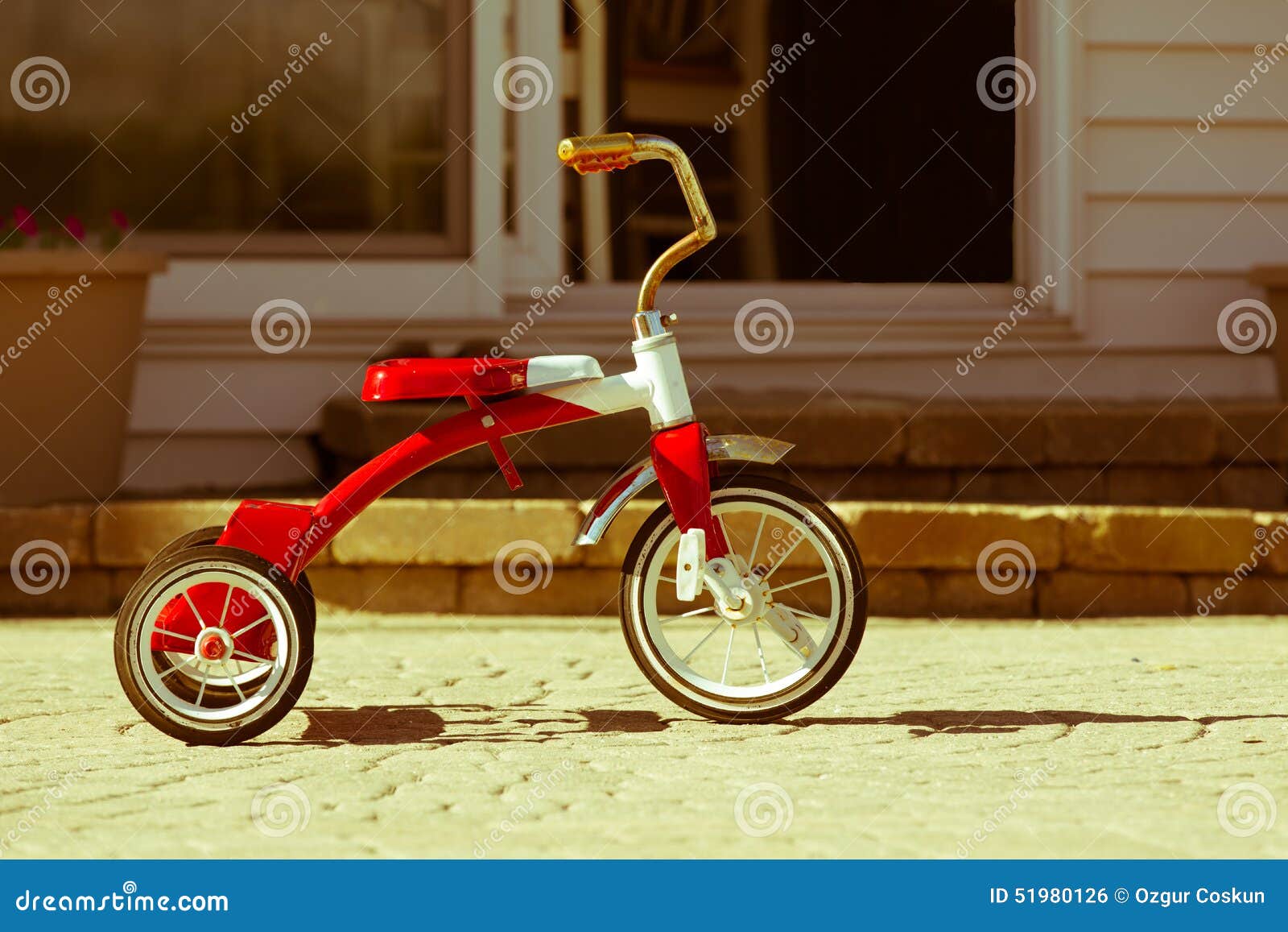 Das Verrostete Rote Dreirad Des Kindes Das Bereit Steht Stockfoto Bild Von Rote Kindes 51980126