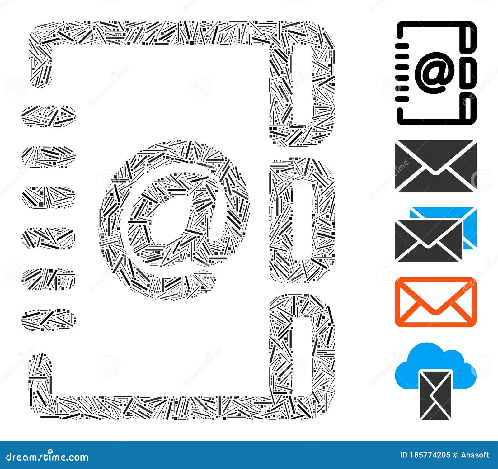 Dash Collage Address Email Icon Stock Illustration Illustration of