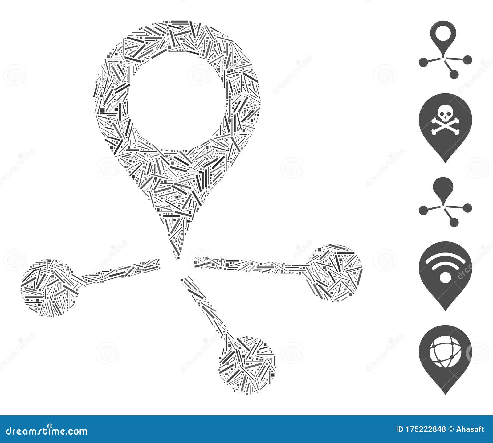Dash Collage Location Links Icon Stock Illustration Illustration of
