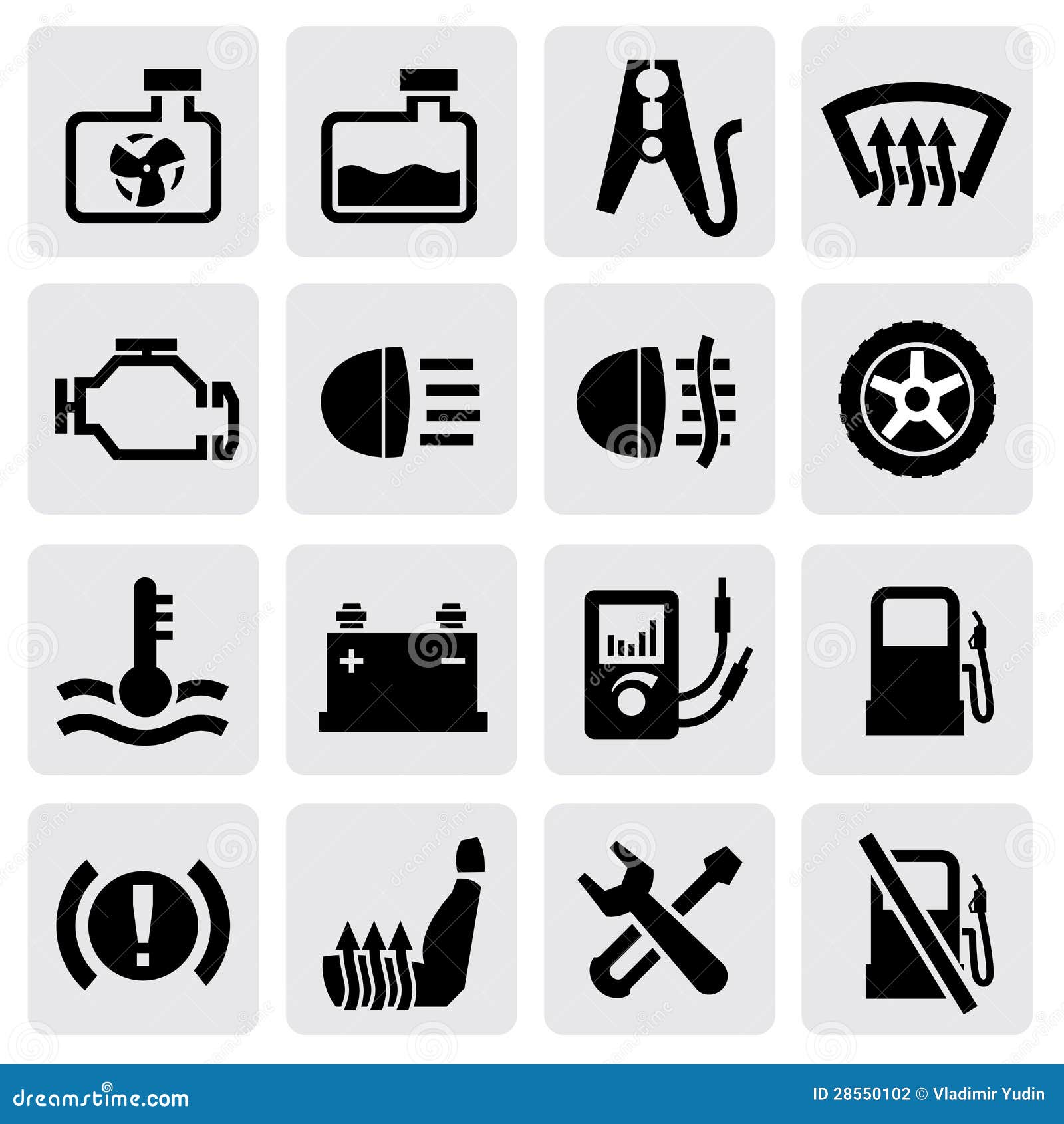 Dashboard and auto icons stock vector. Illustration of pictogram - 28550102