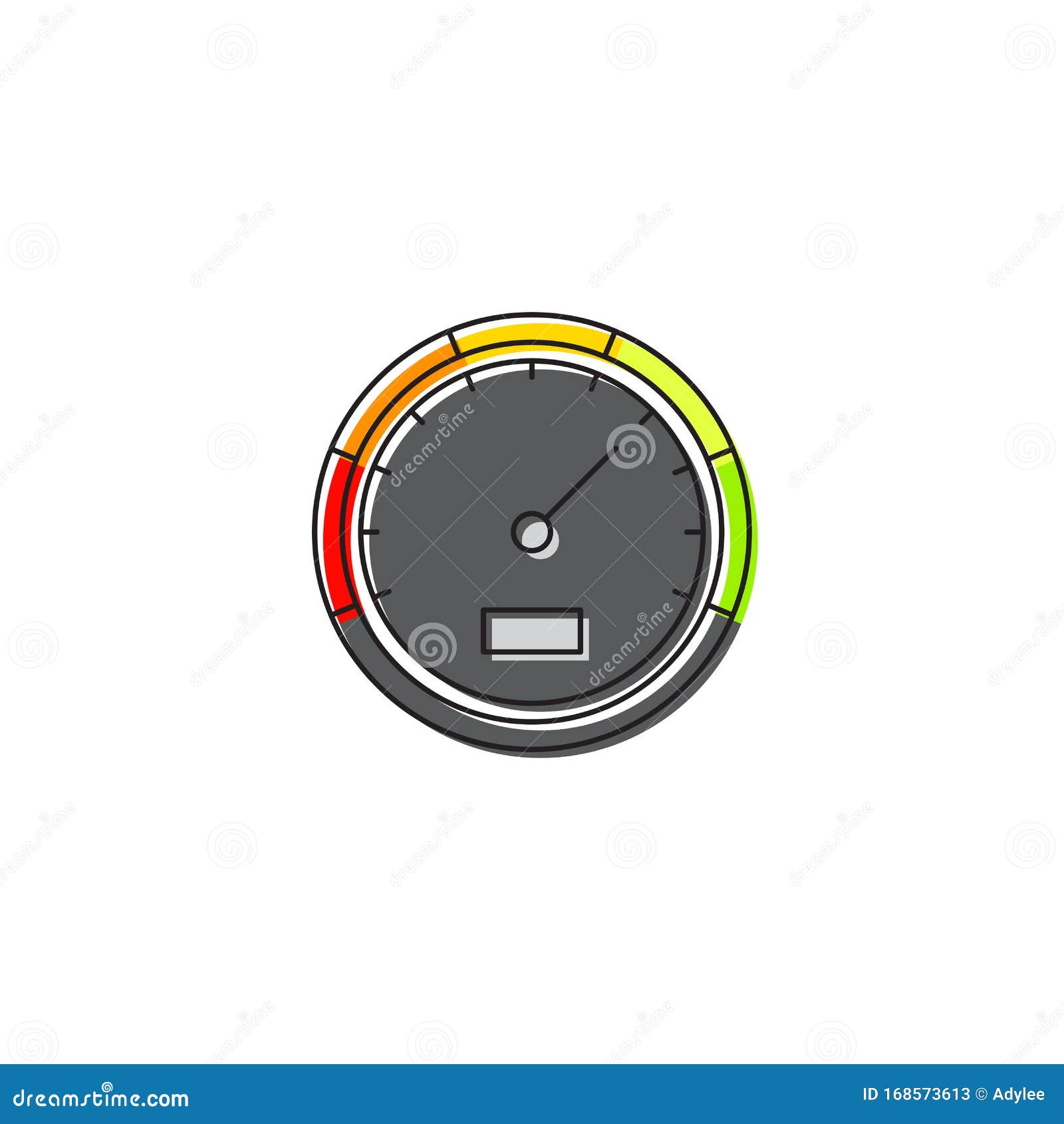 Dashboard Gauge Vector Icon Symbol Isolated on White Background Stock