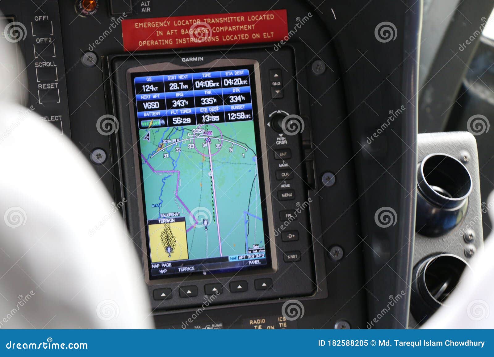 Dashboard Navigation Display of a Aircraft Stock Image - Image of ...