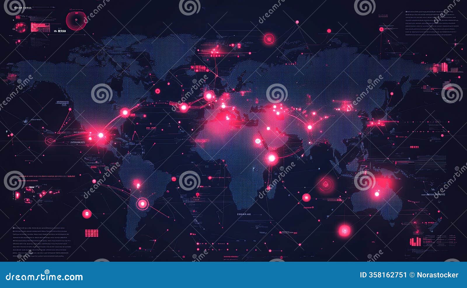 a dashboard-style infographic with numerical data and real-time