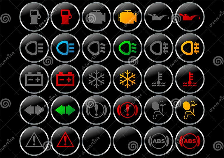 Dashboard symbols stock vector. Illustration of brakes 2363328
