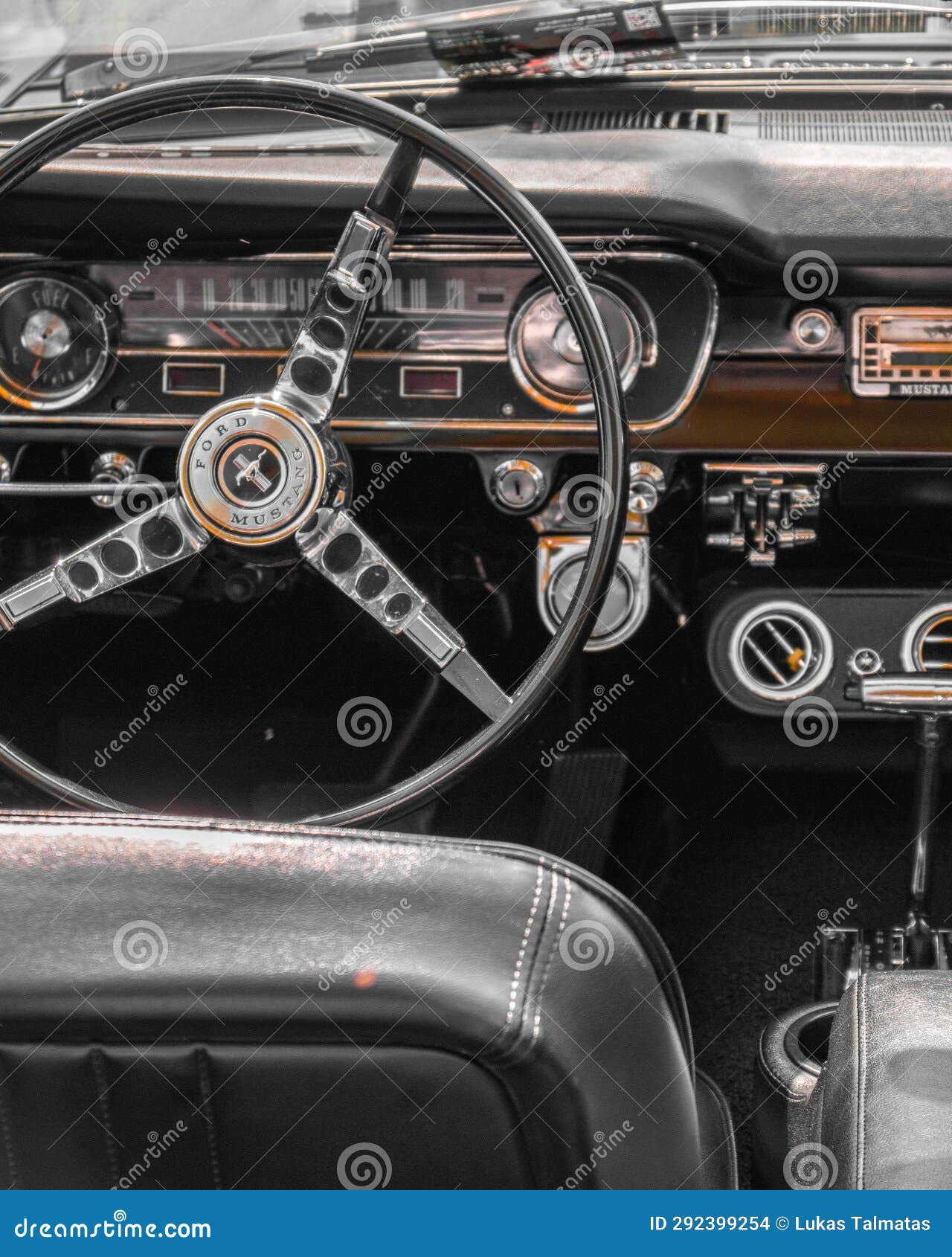 Dashboard View of a Vintage Old School Car Editorial Stock Image