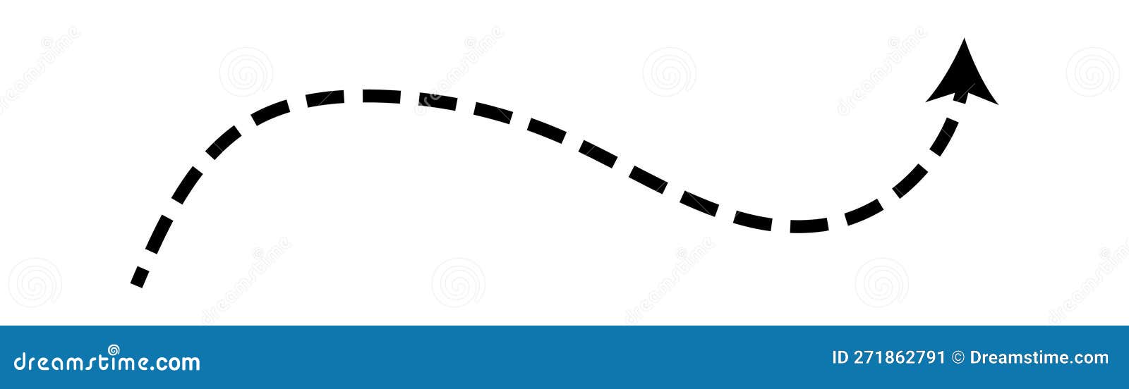 Dashed Arrow Set. Vector Doodle Dot Line Stock Vector - Illustration of  background, website: 271862791, image size:1600x552