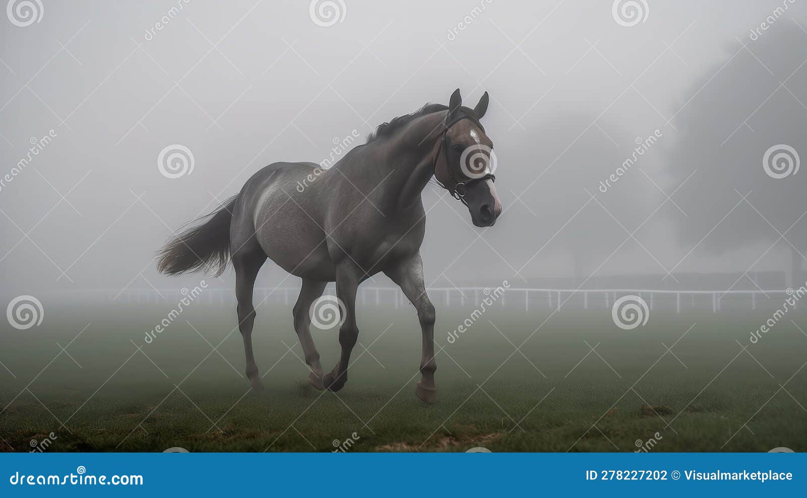 Dashing through Fog at the St Leger Stakes Stock Illustration ...