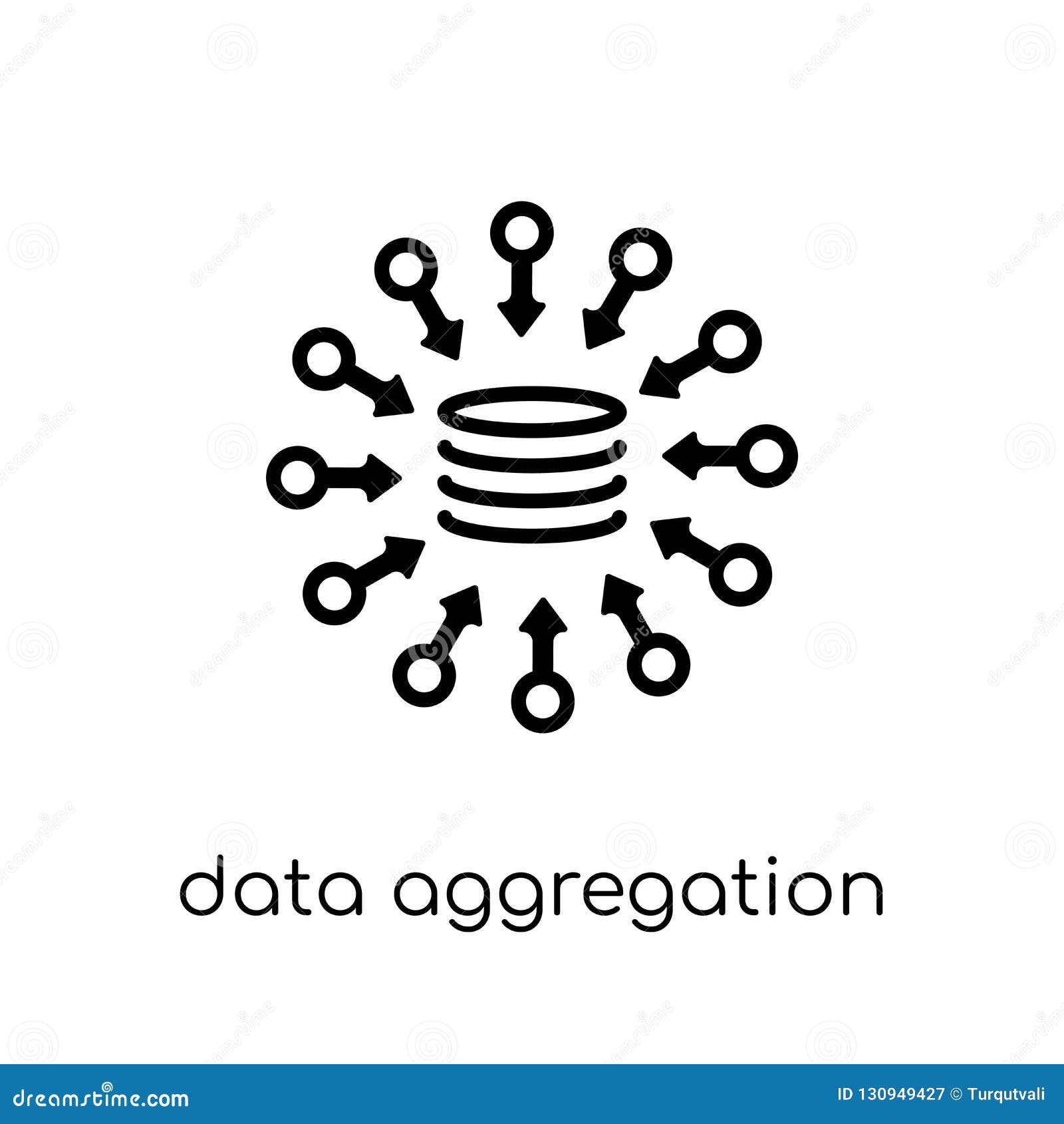data aggregation icon. trendy modern flat linear  data aggregation icon on white background from thin line general