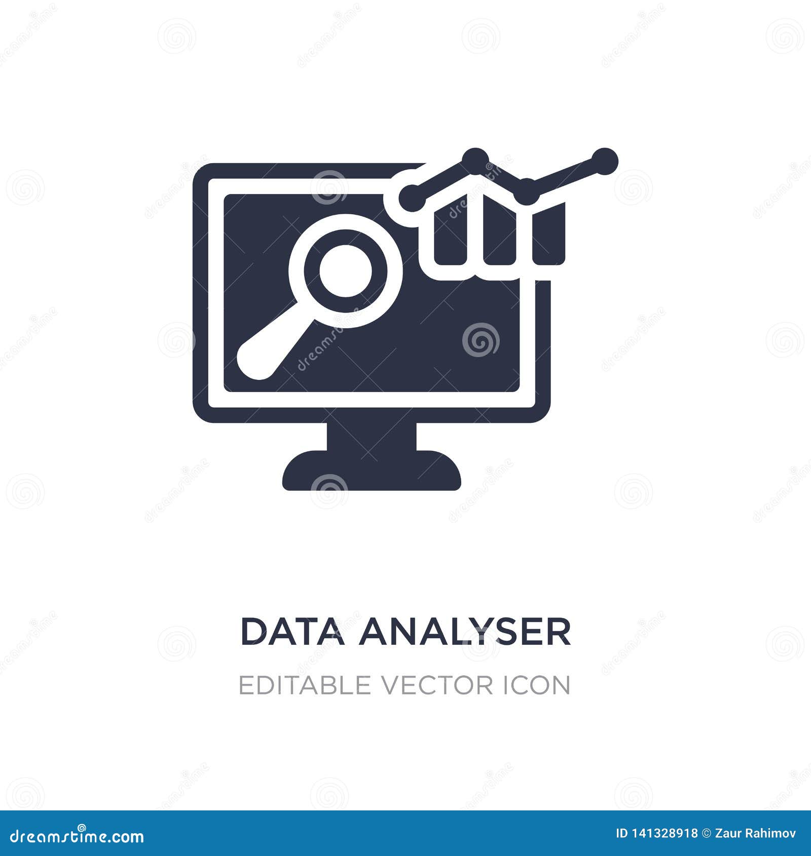data analyser icon on white background. simple   from computer concept