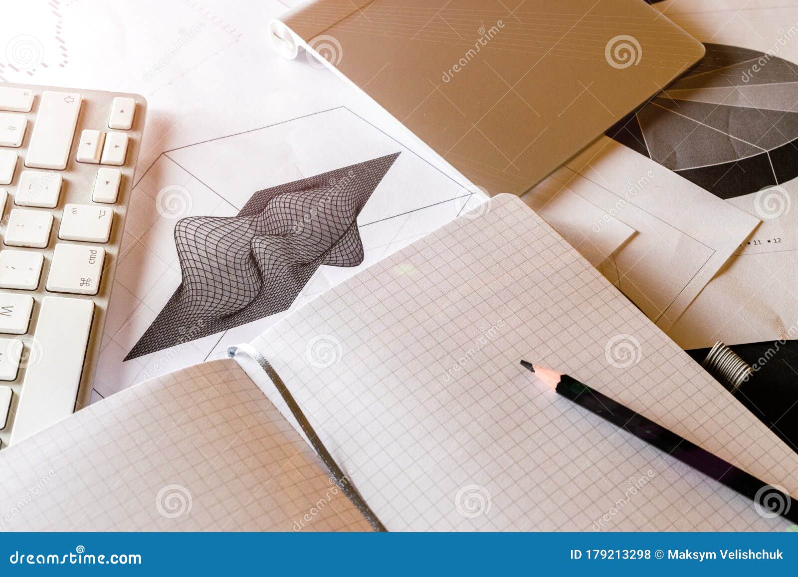 Data Analysis Background. Charts Graphs Diagrams on Table in Office