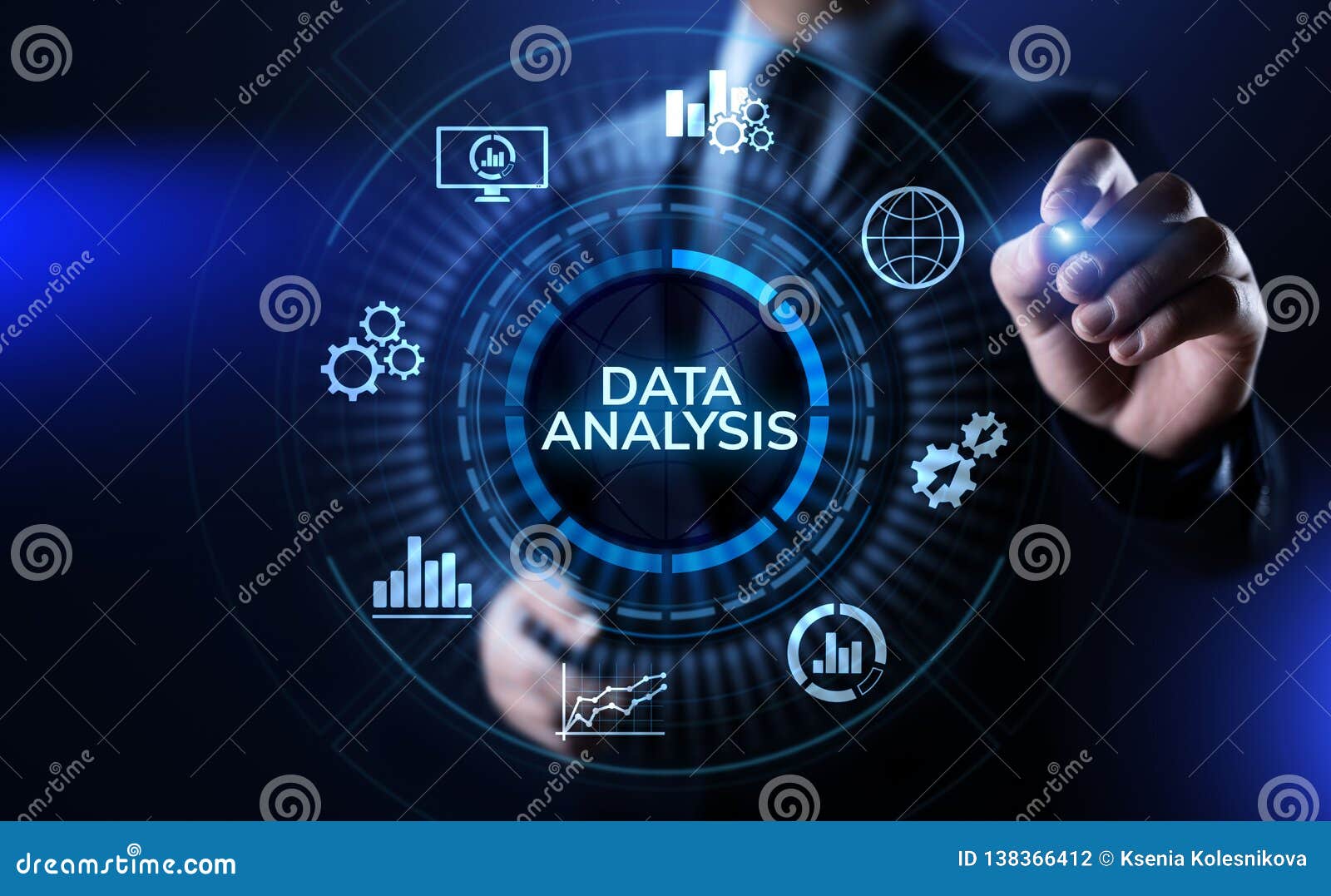 data analysis business intelligence analytics internet technology concept.