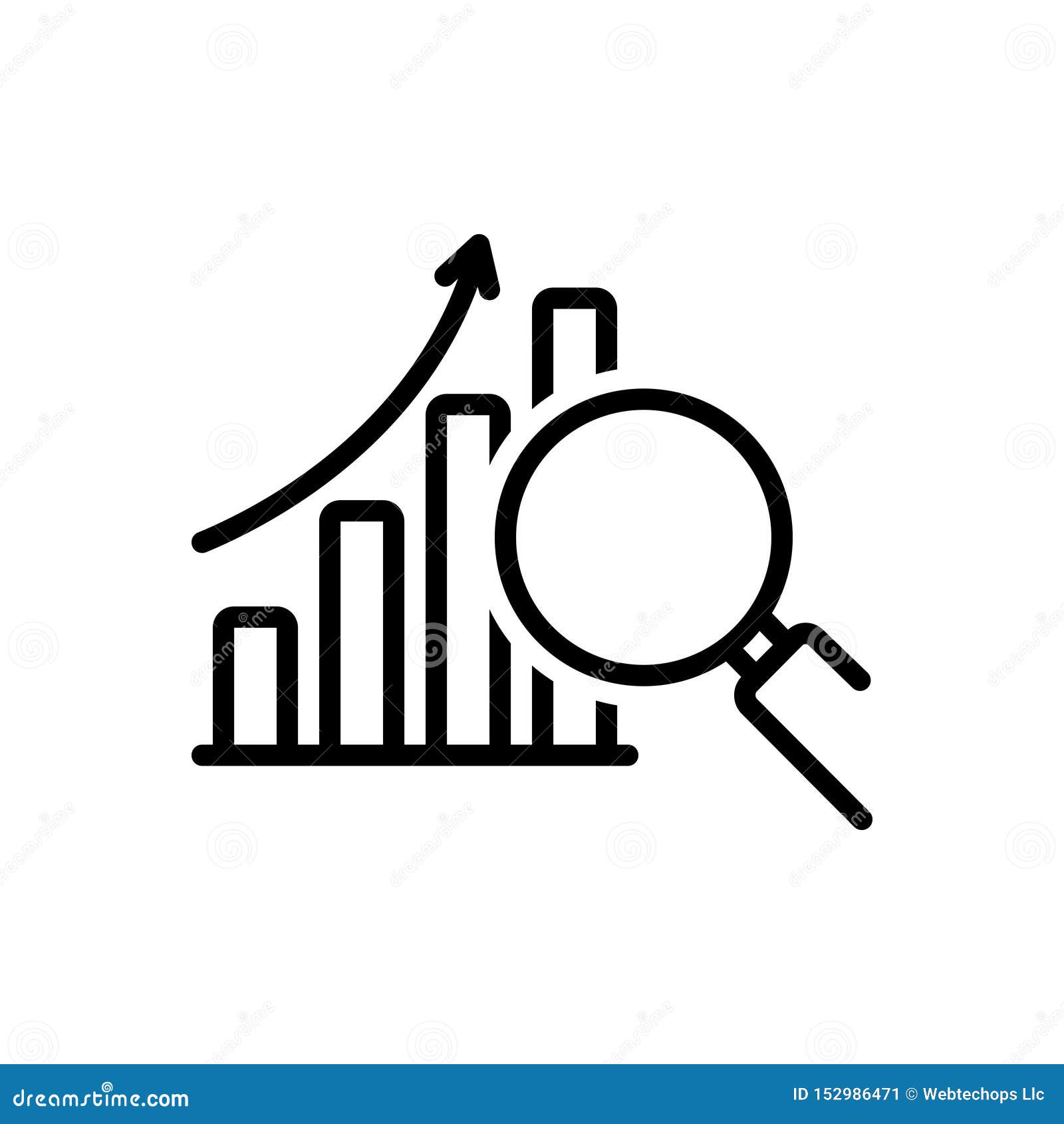 Black Line Icon for Data Analysis Symbol, Analysis and Research Stock ...