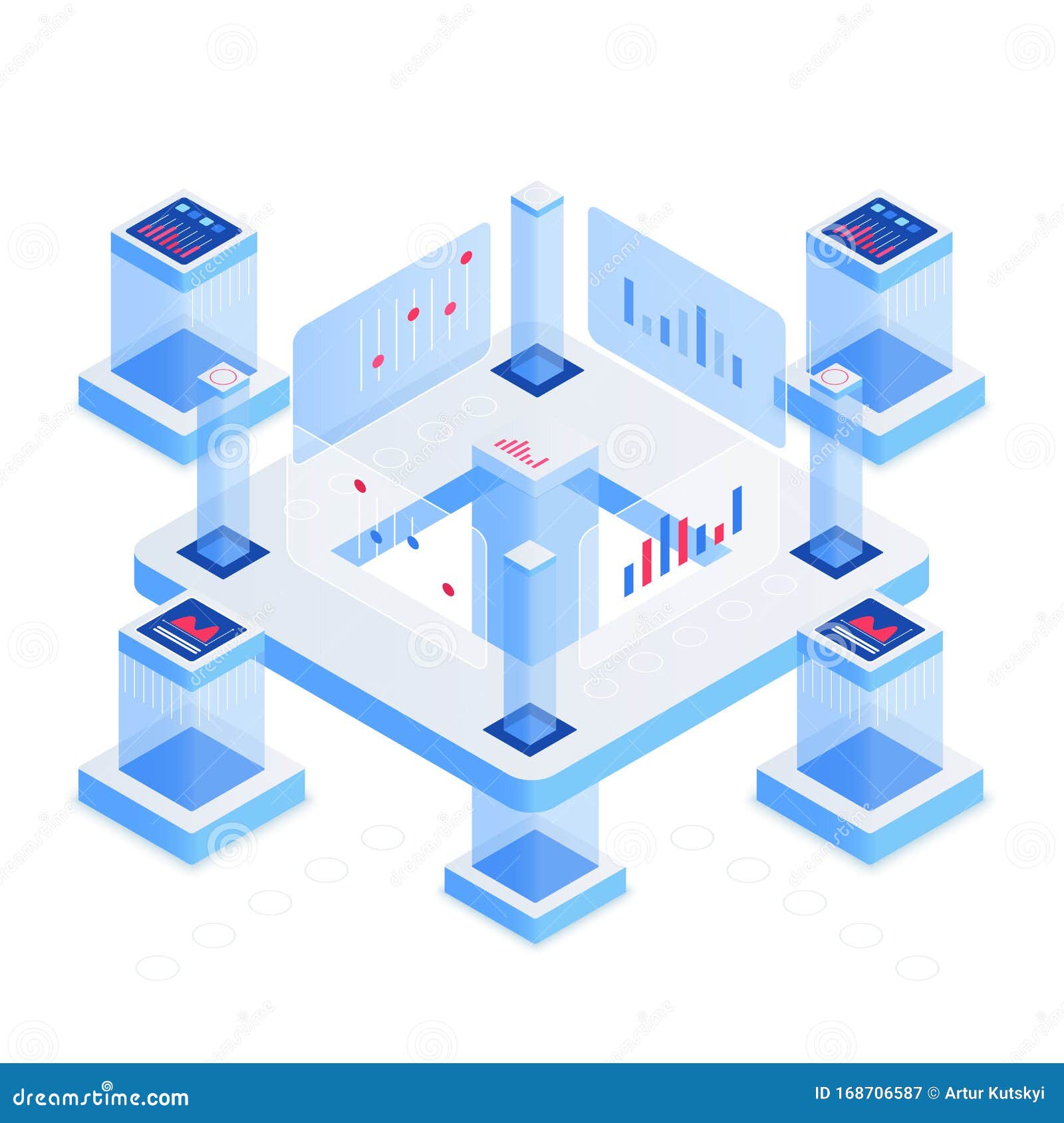 data analytics platform isometric  