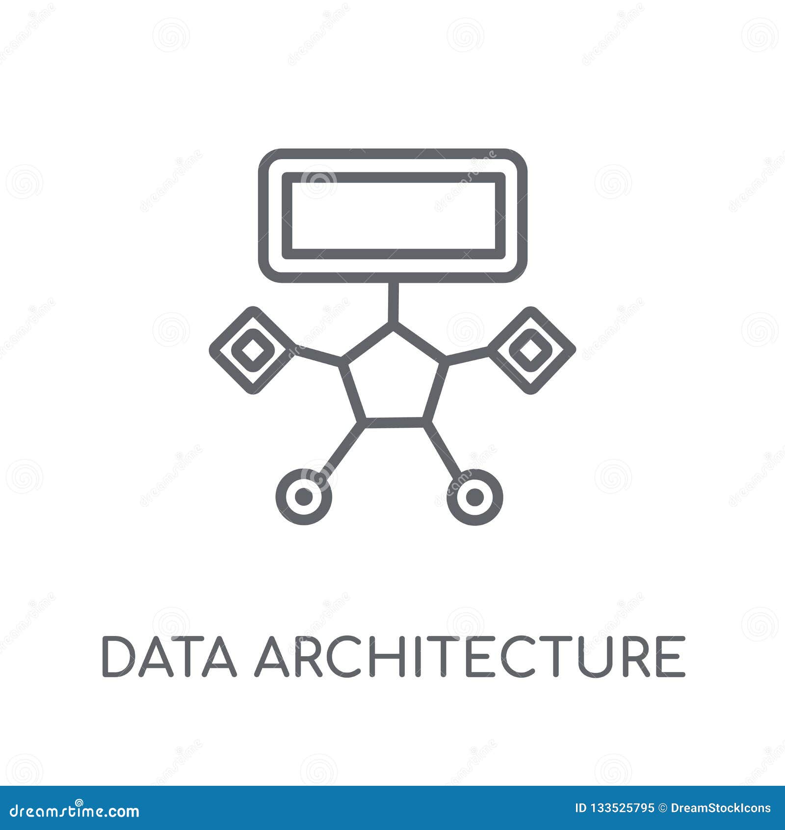 Data Architecture Linear Icon. Modern Outline Data Architecture Cartoon ...
